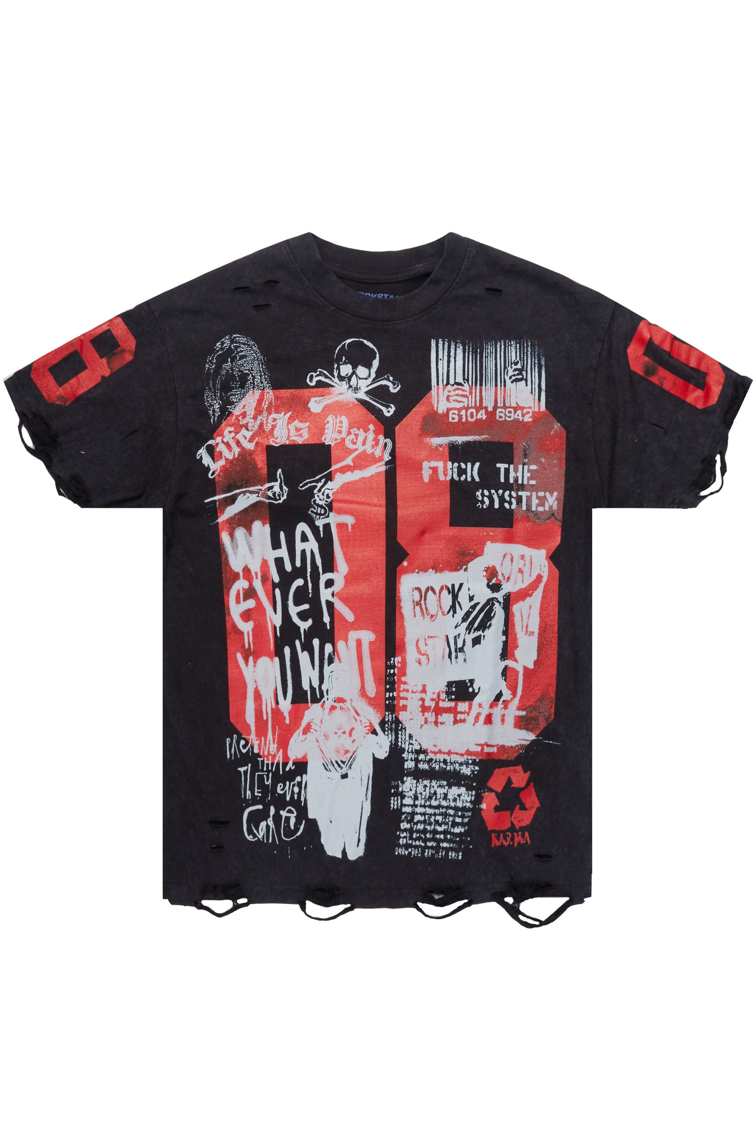 Grill Vintage Black Graphic Oversized T-Shirt