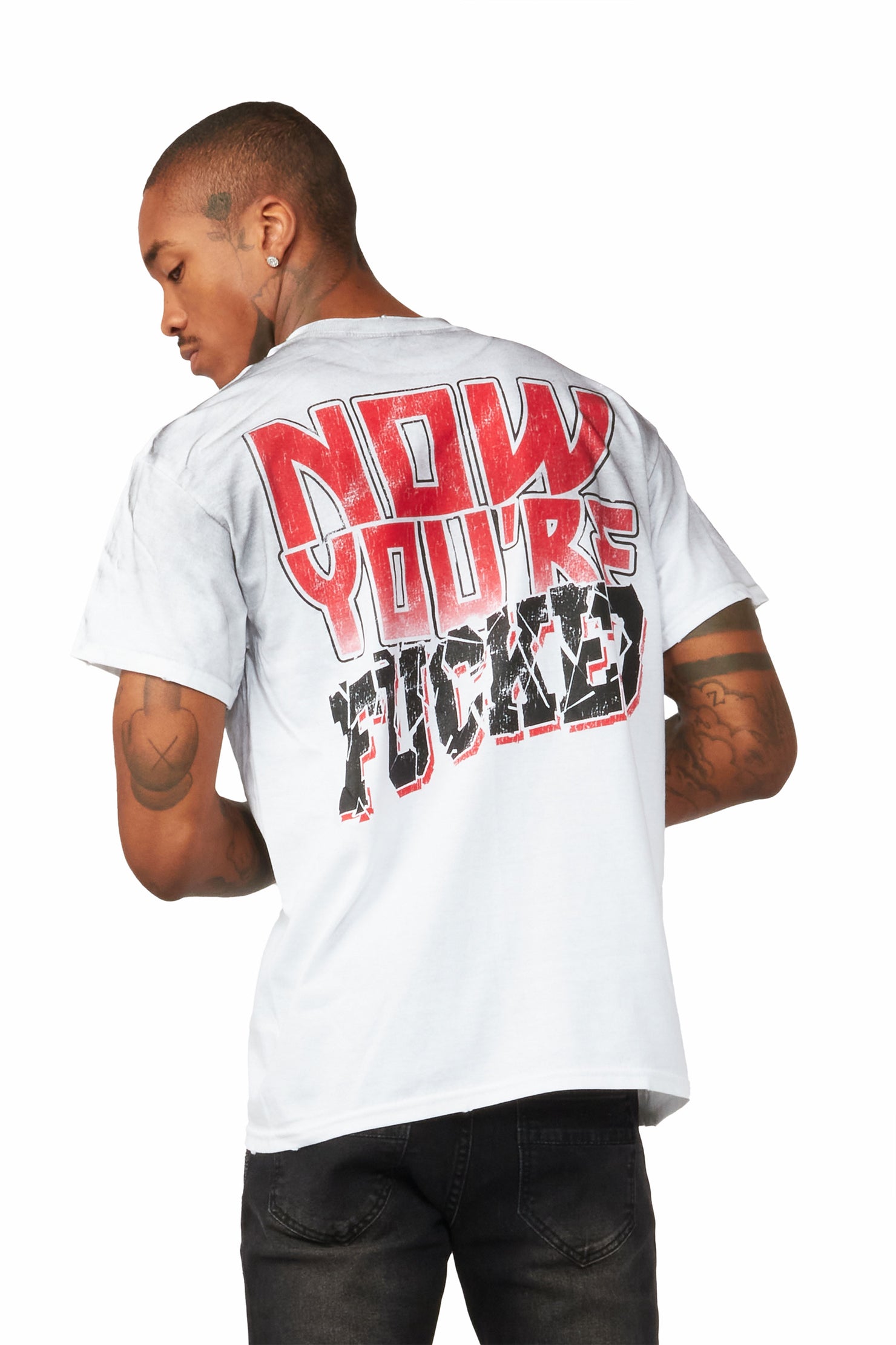 Fuhkt White Graphic T-Shirt