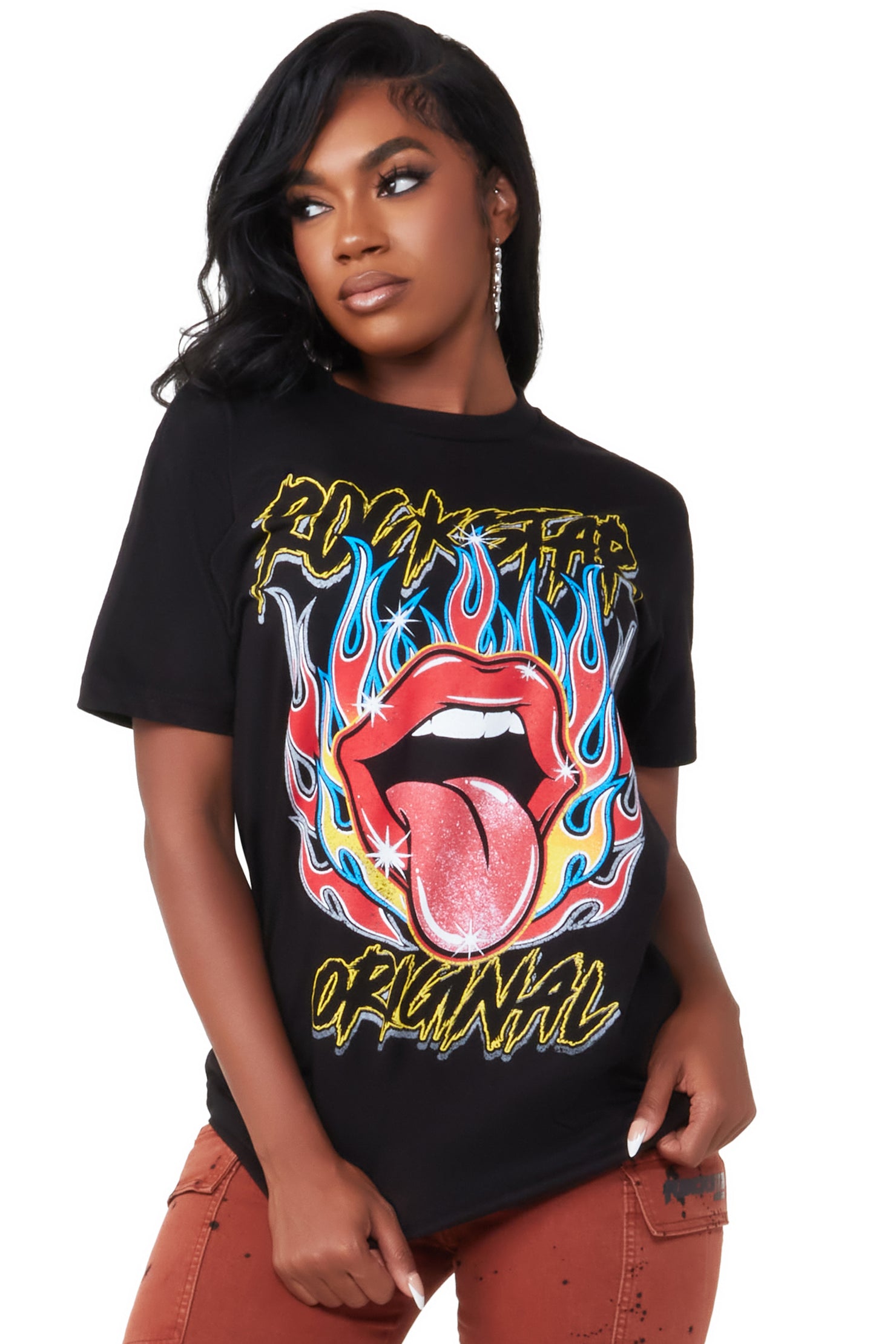 Just A Taste Black Oversized Tee