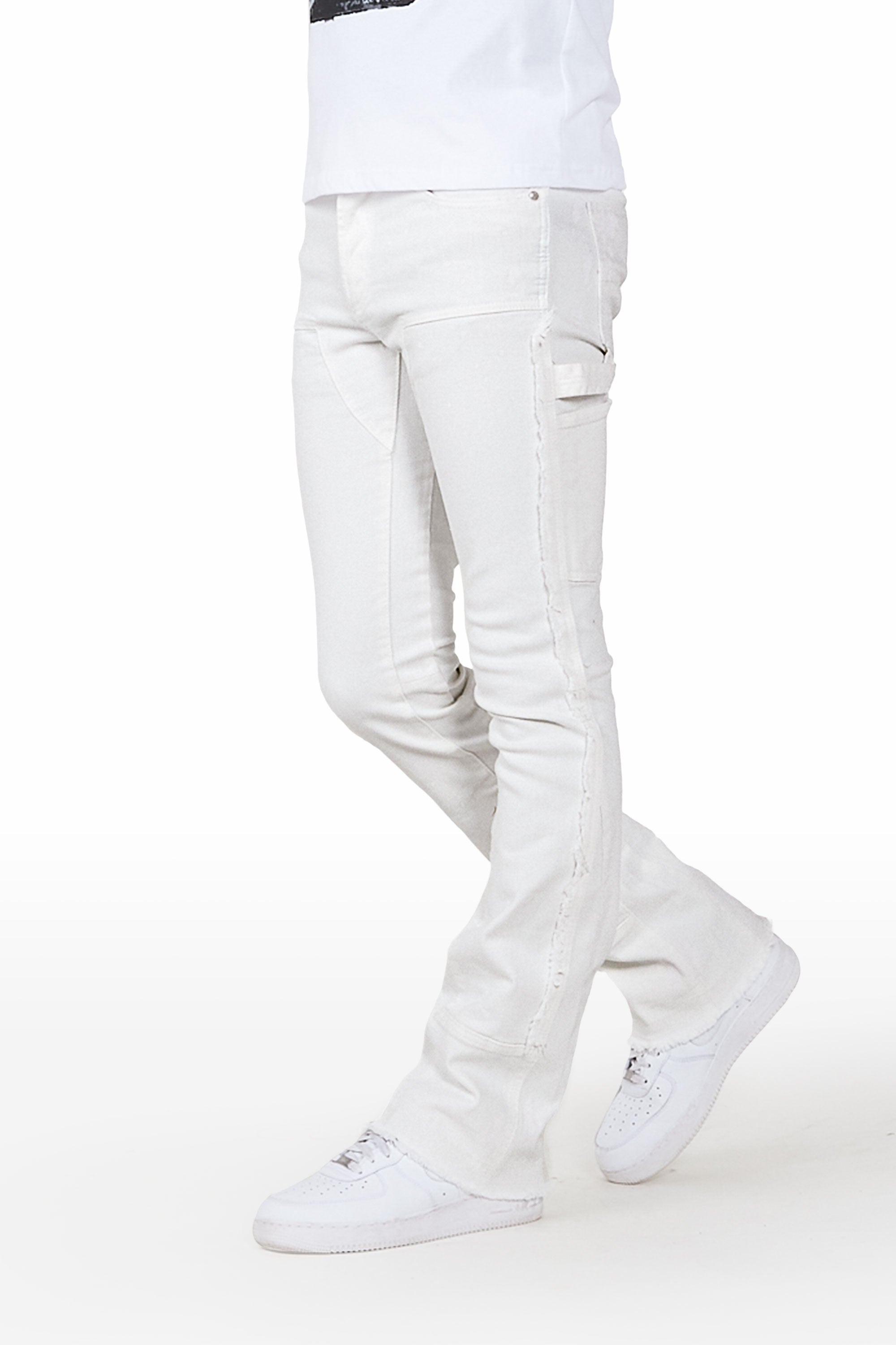 Xylon White Stacked Flare Jean