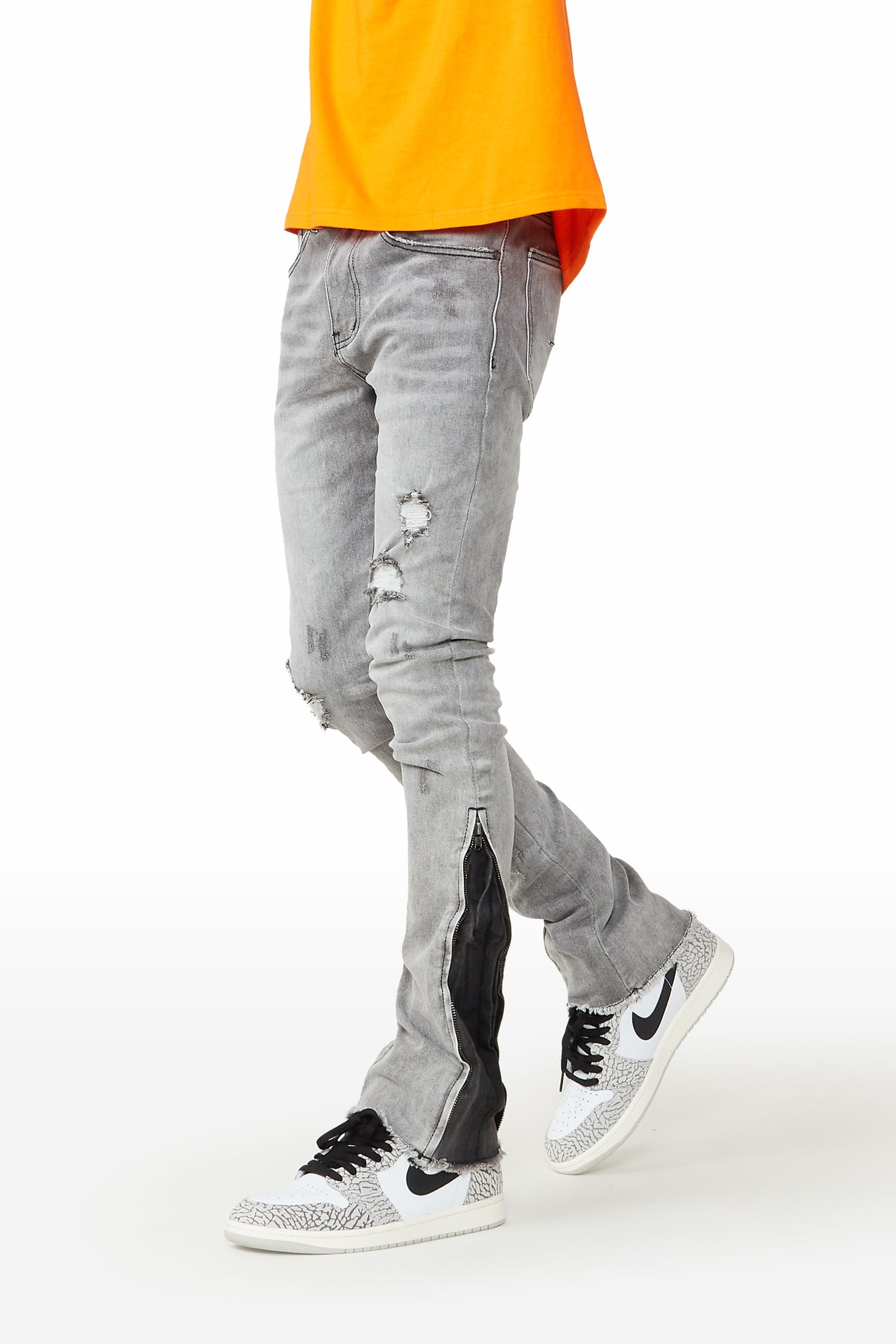 Quico Grey Stacked Flare Jean