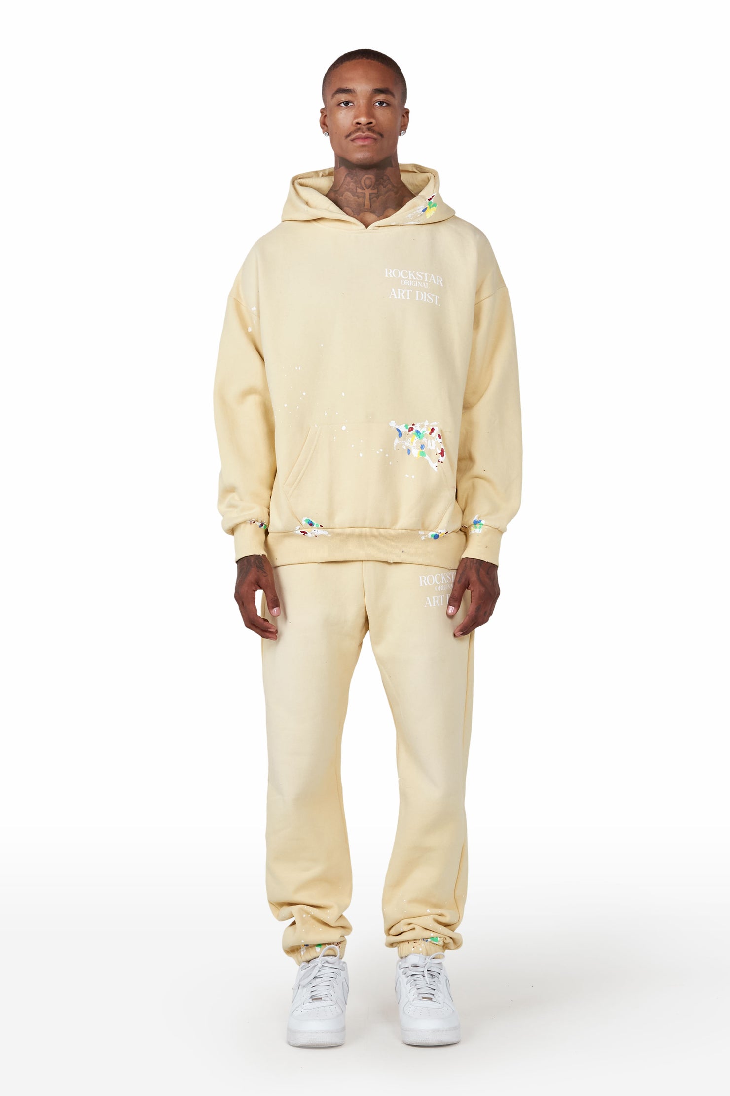 Rockstar Art Dist. Yellow Graphic Hoodie Track Set