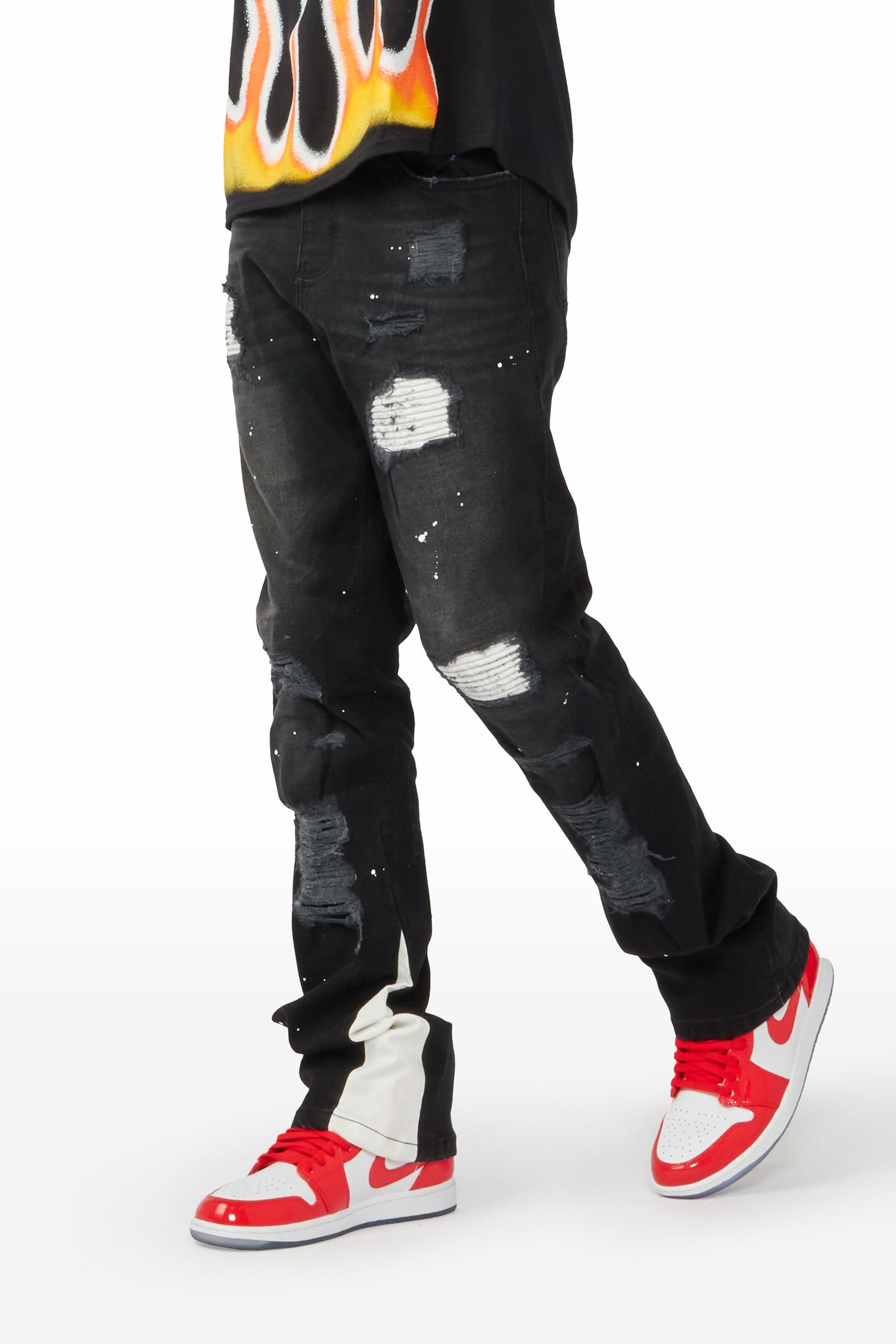 Edmund Black Stacked Flare Jean