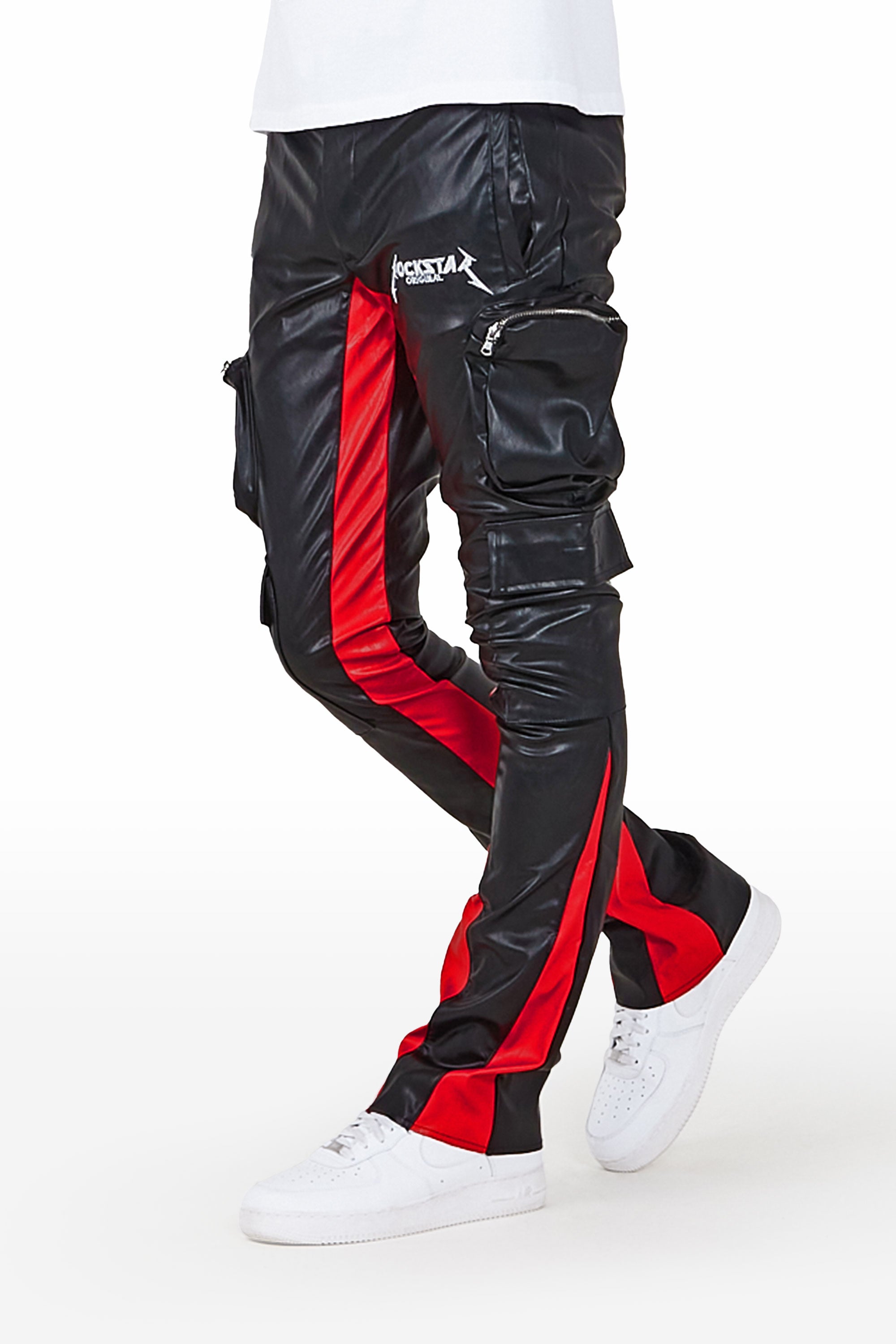 Lawson Black/Red Stacked Flare Pants
