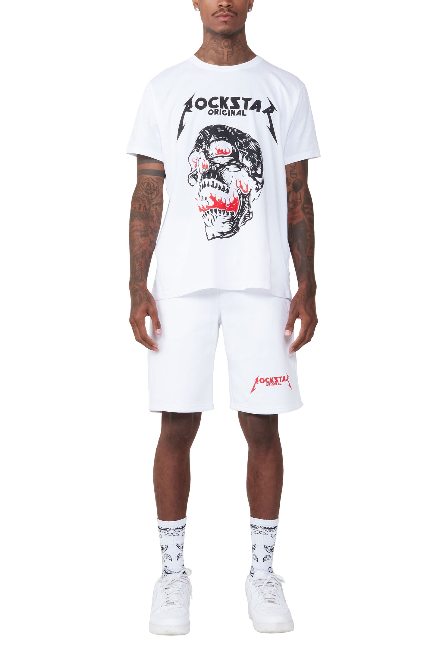 Wayan White T-Shirt Short Set