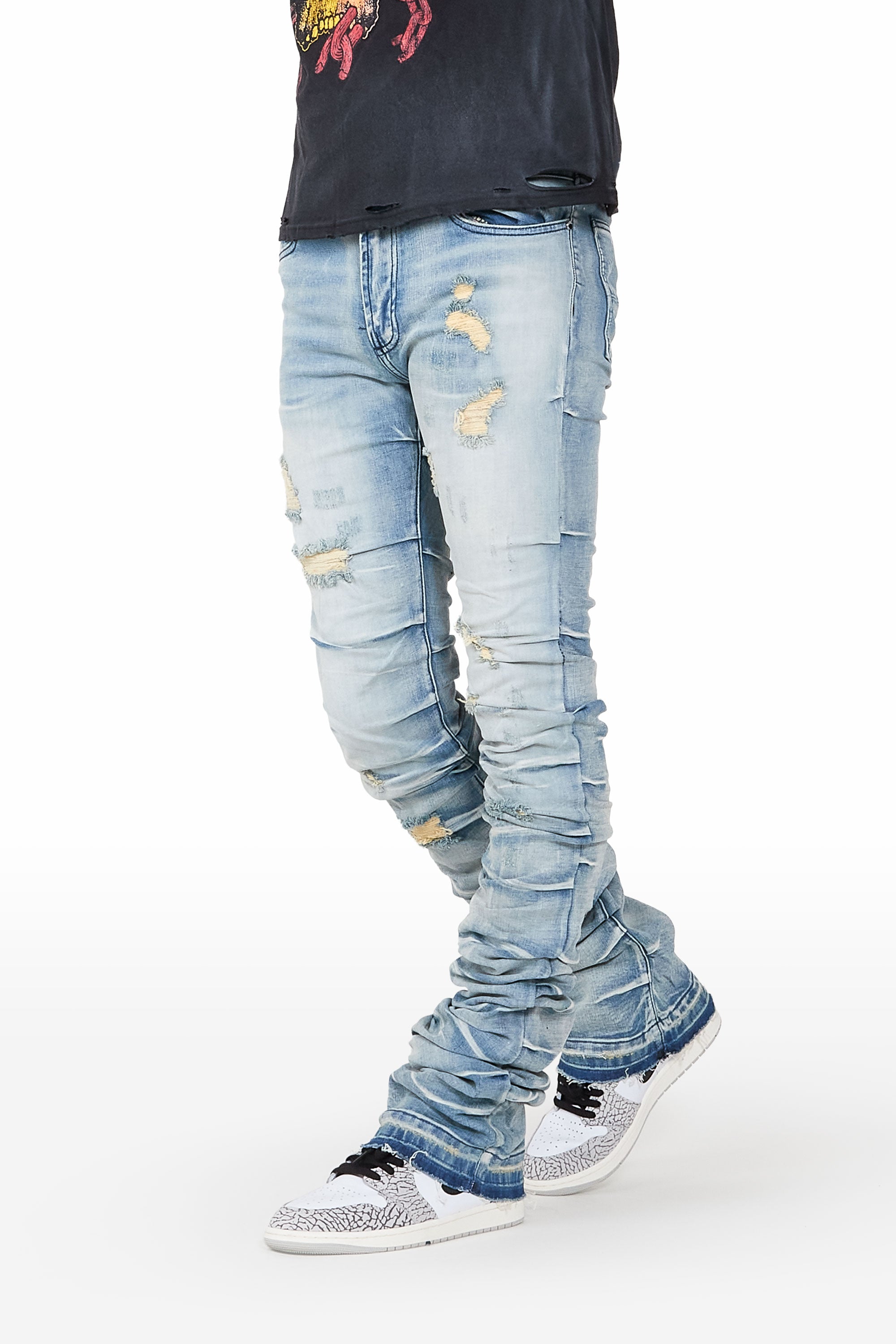 Akiral Blue Super Stacked Flare Jean