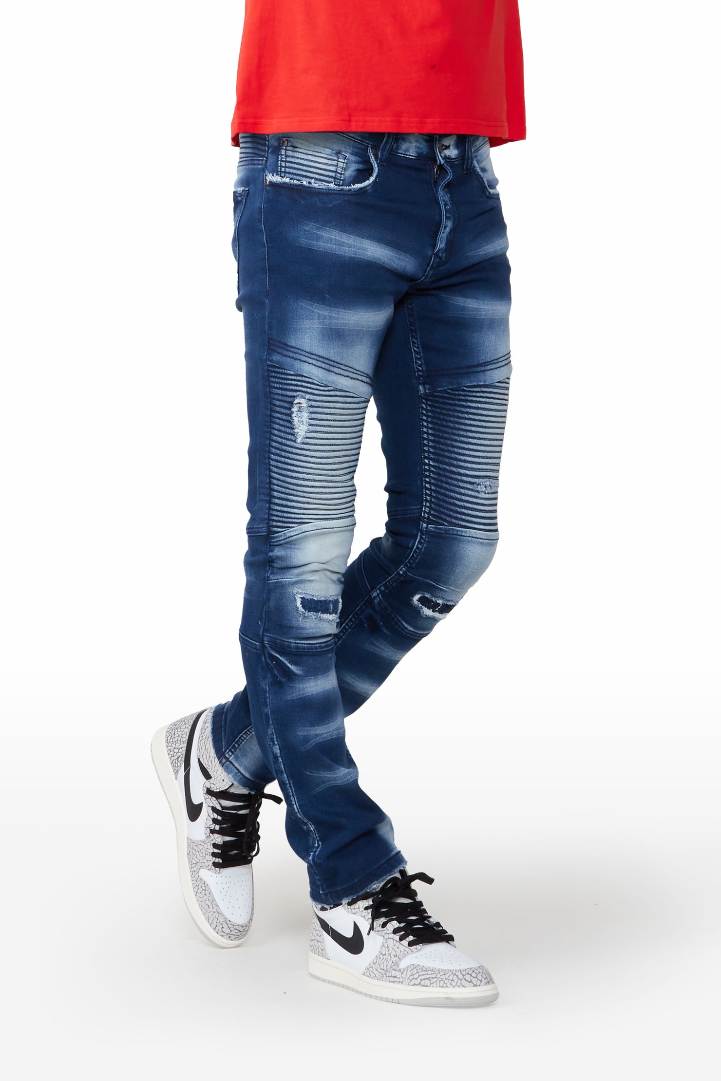 Nathaniel Blue Biker Slim Fit Jean