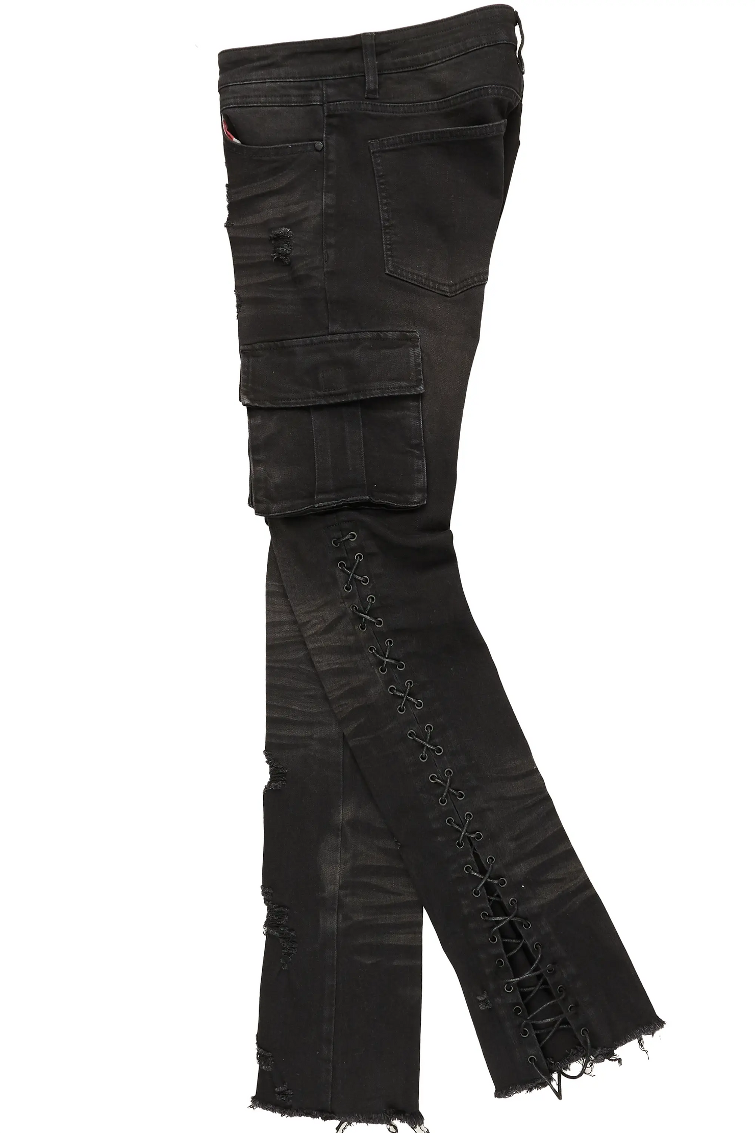 Honor Black Stacked Flare Jean