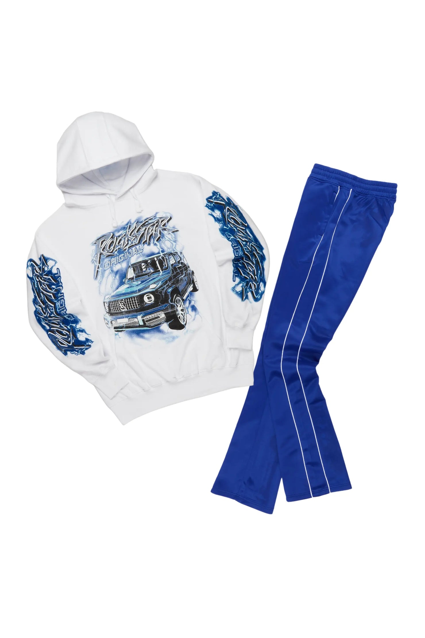 Hai White/Royal Graphic Hoodie Track Set