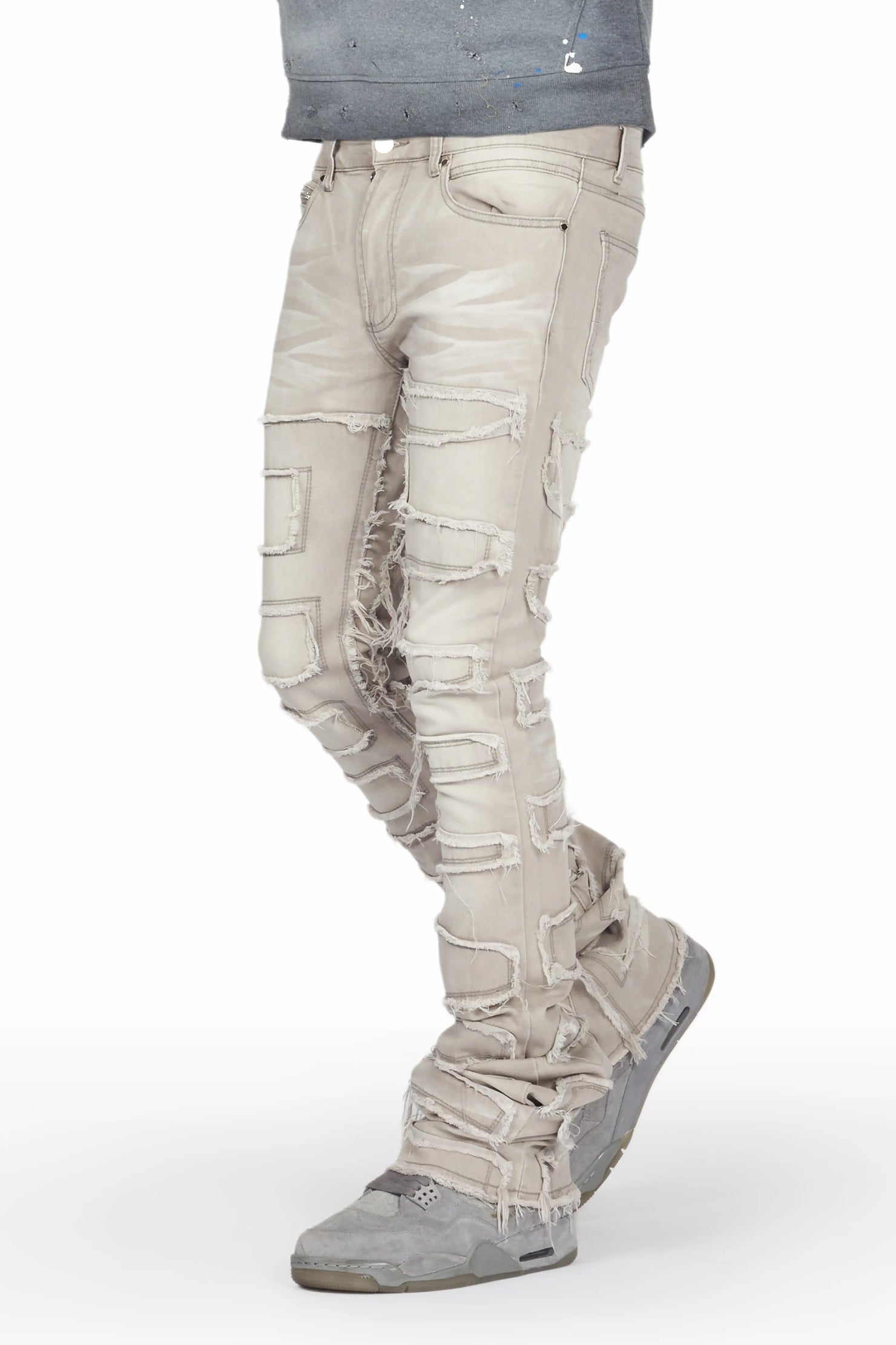 Hallie Grey Wash Super Stacked Flare Jean