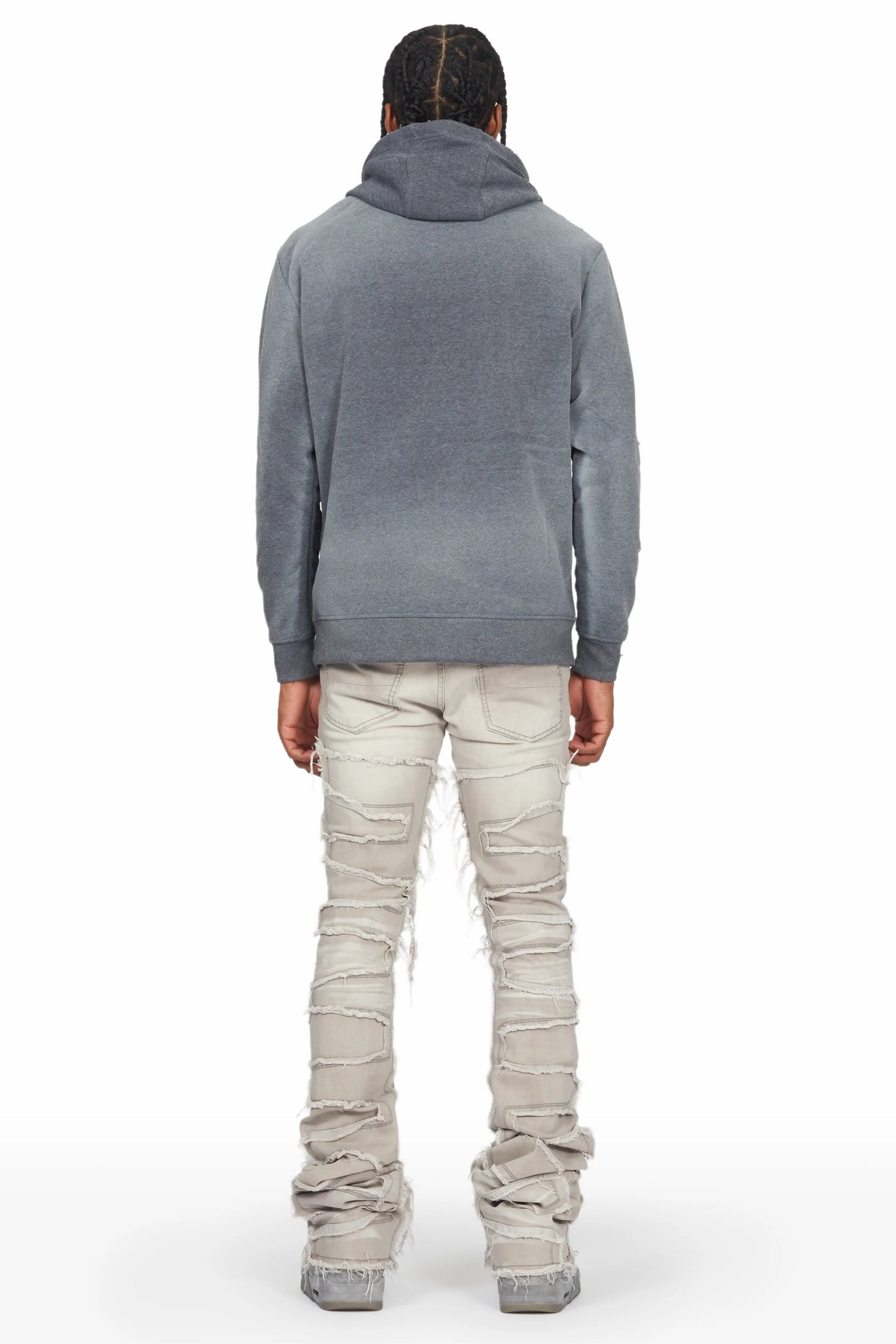 Hallie Grey Wash Super Stacked Flare Jean