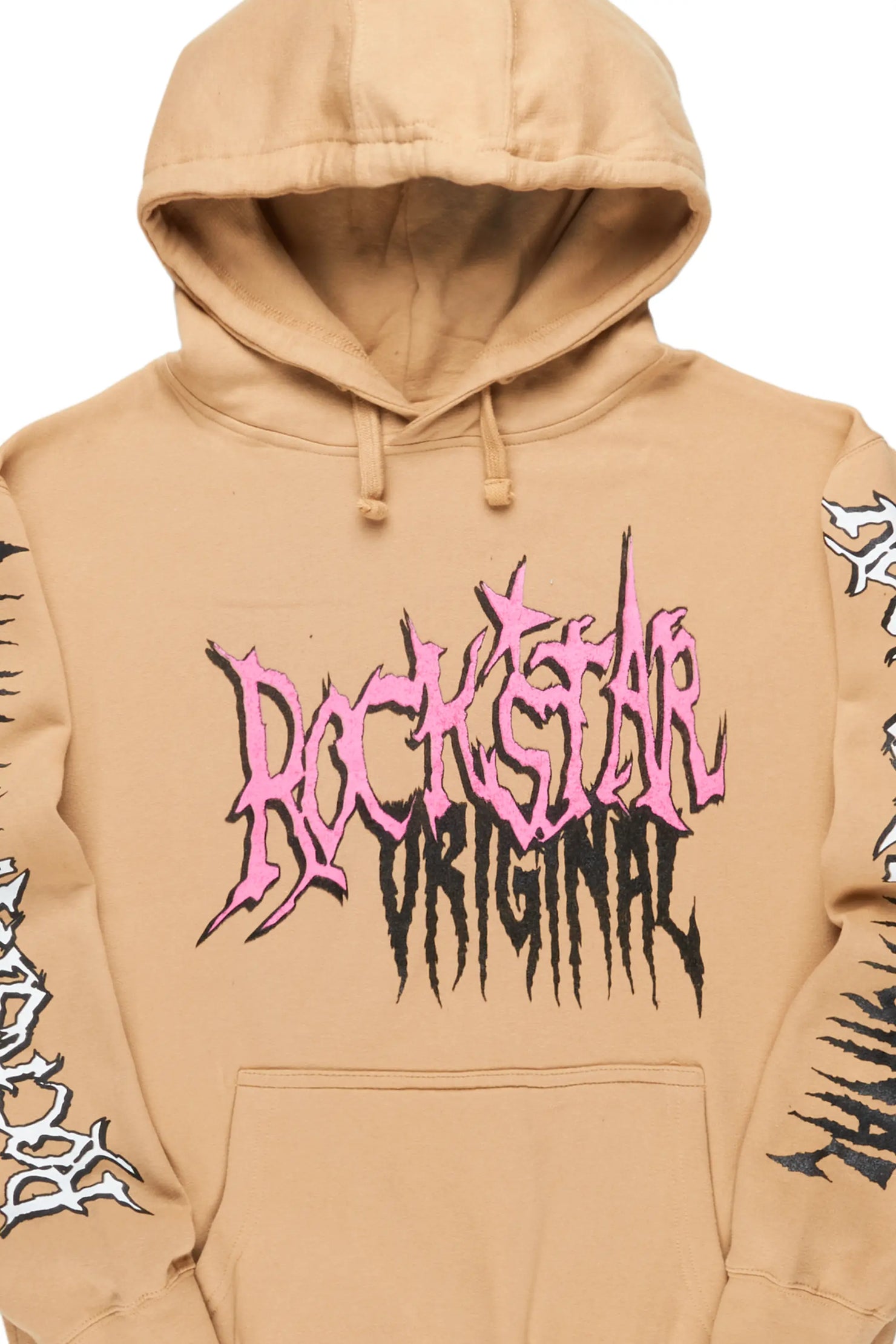 Hawkey Beige Graphic Hoodie
