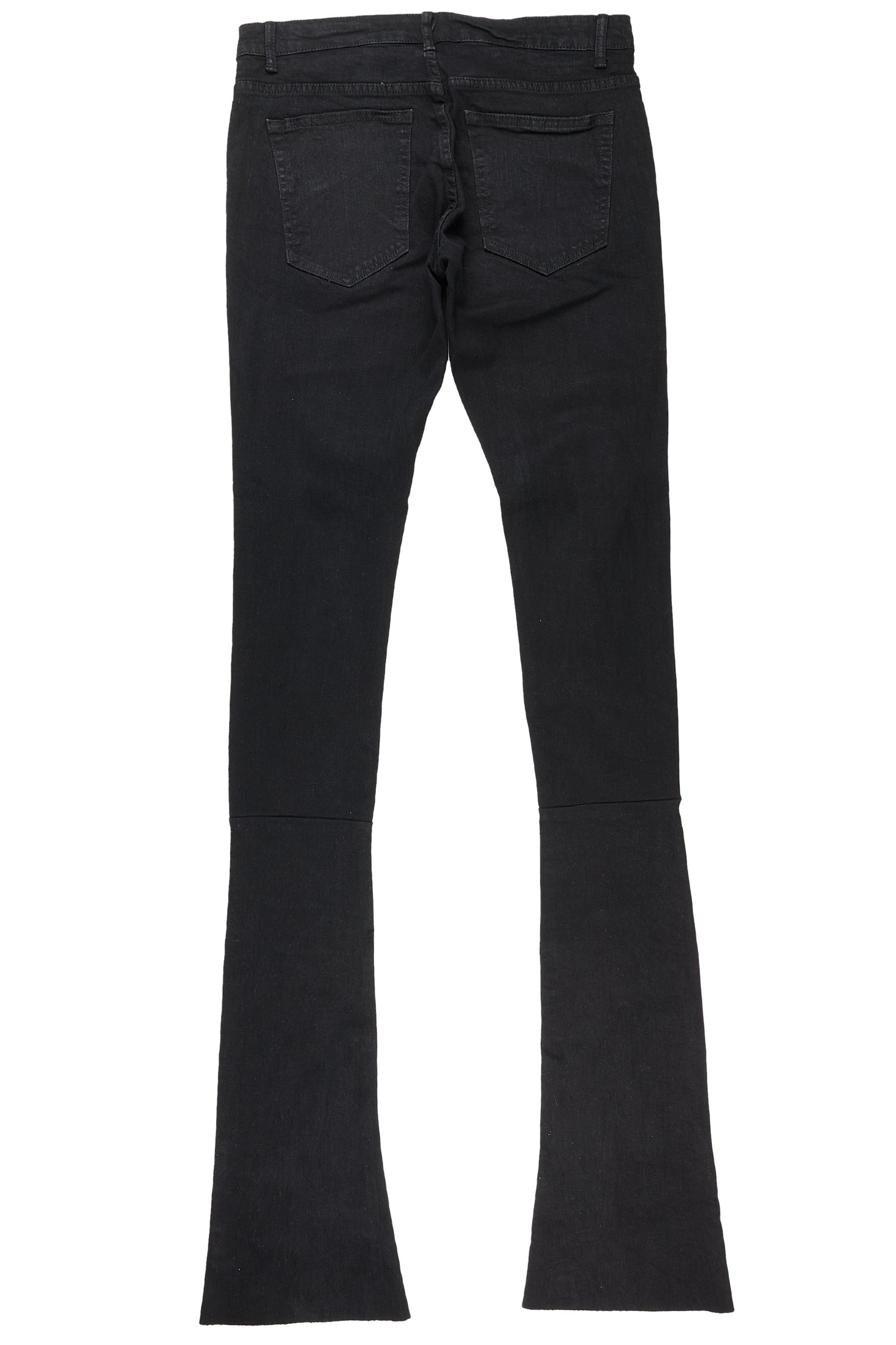 Hollis Black Super Stacked Flare Jean