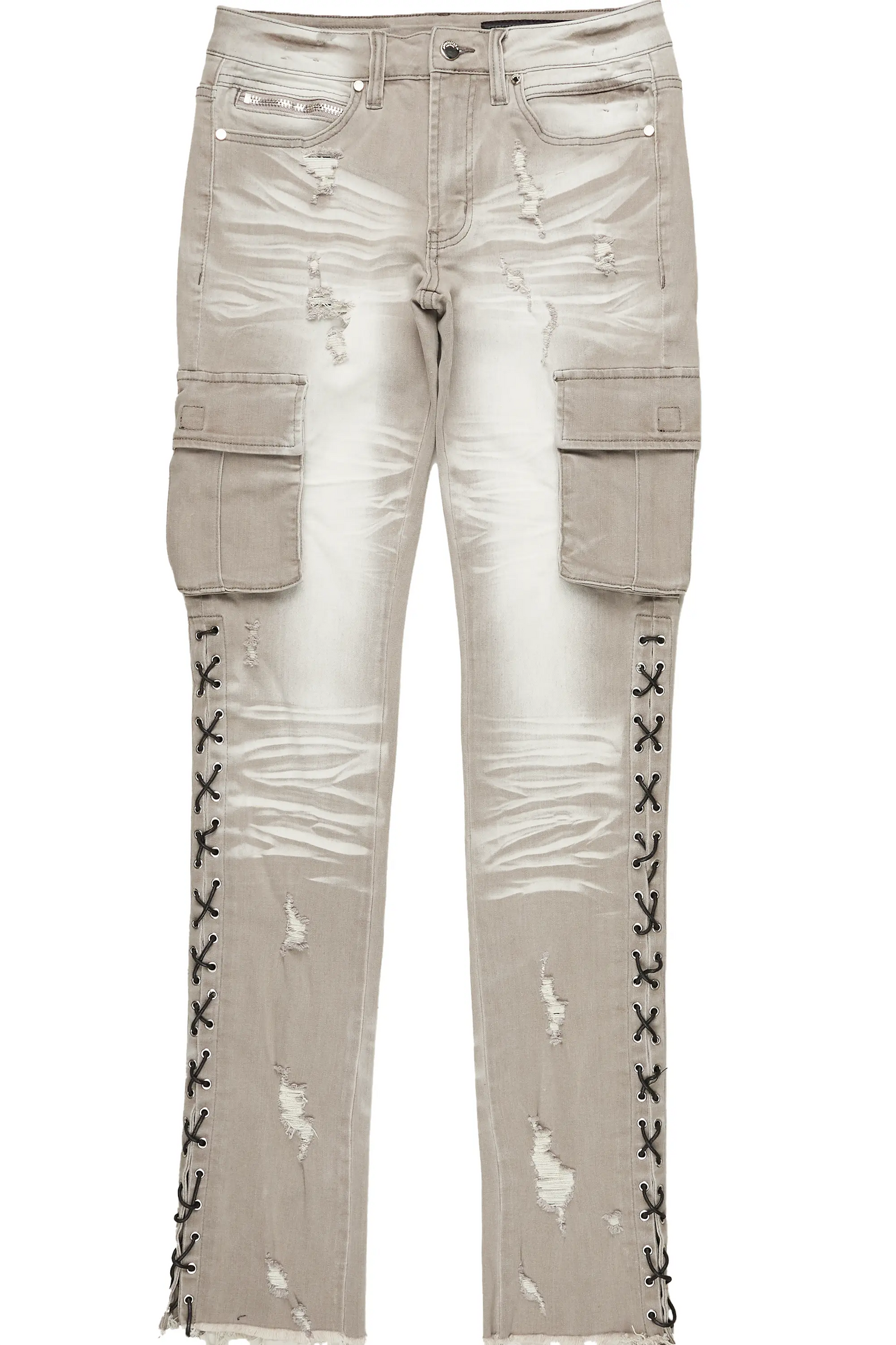 Honor Grey Stacked Flare Jean