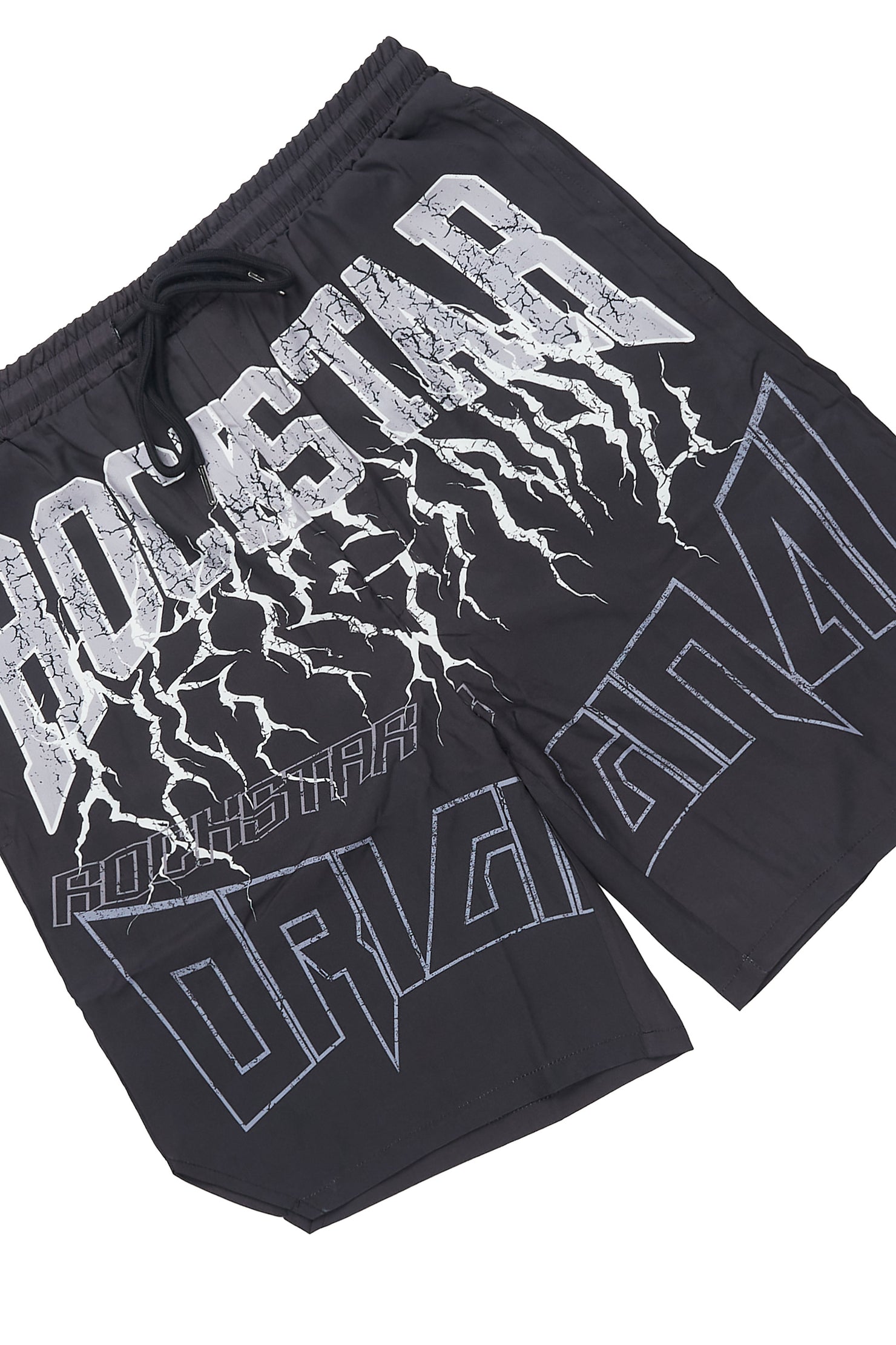 Hustle Black Button Down Short Set