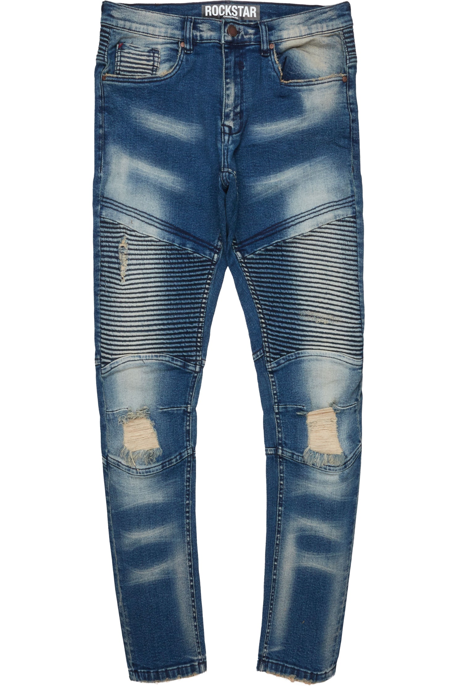 Isah Blue Biker Slim Fit Jean