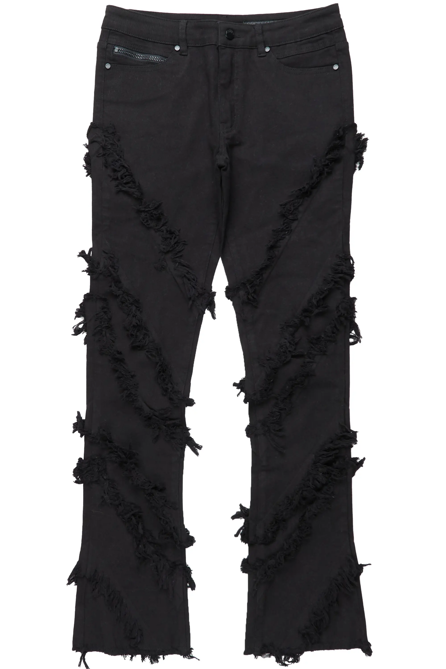 Ismael Black Stacked Flare Jean