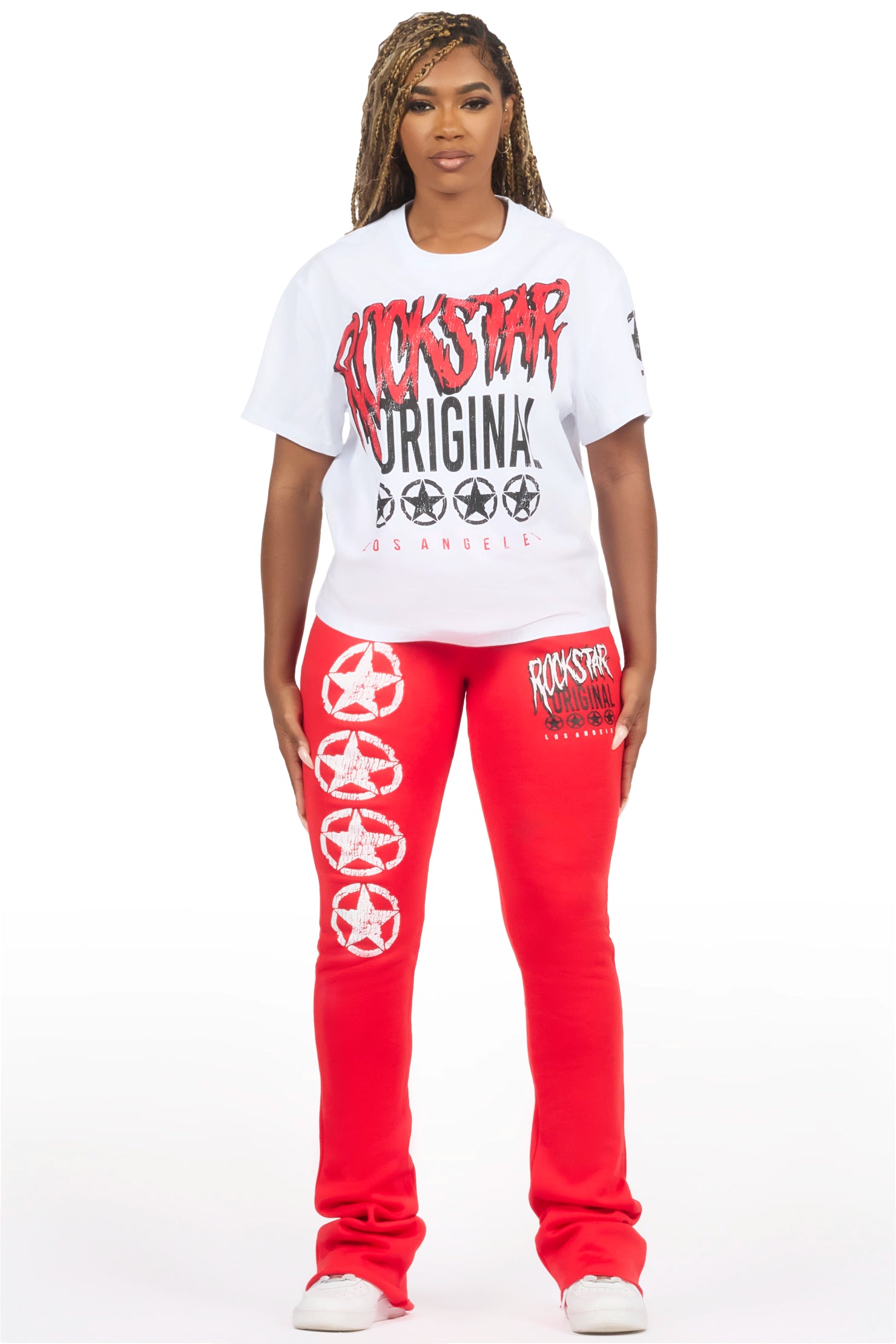 Diandra White/Red T-Shirt Track Set