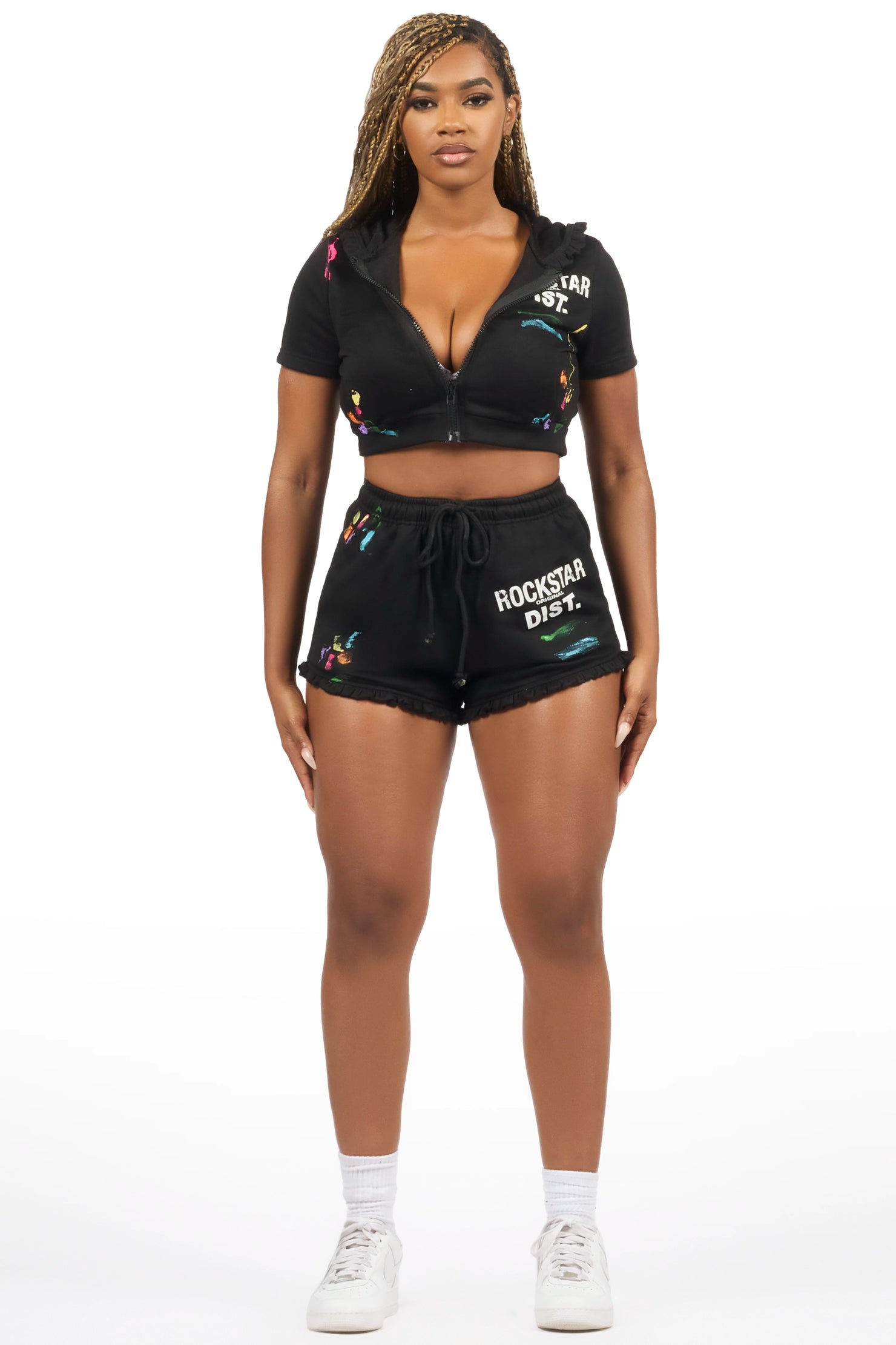 Jaimie Black Crop Short Set