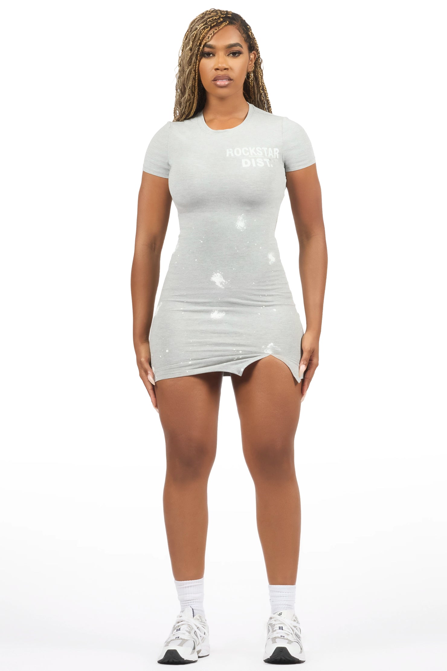 Lajuna Heather Grey Mini Dress