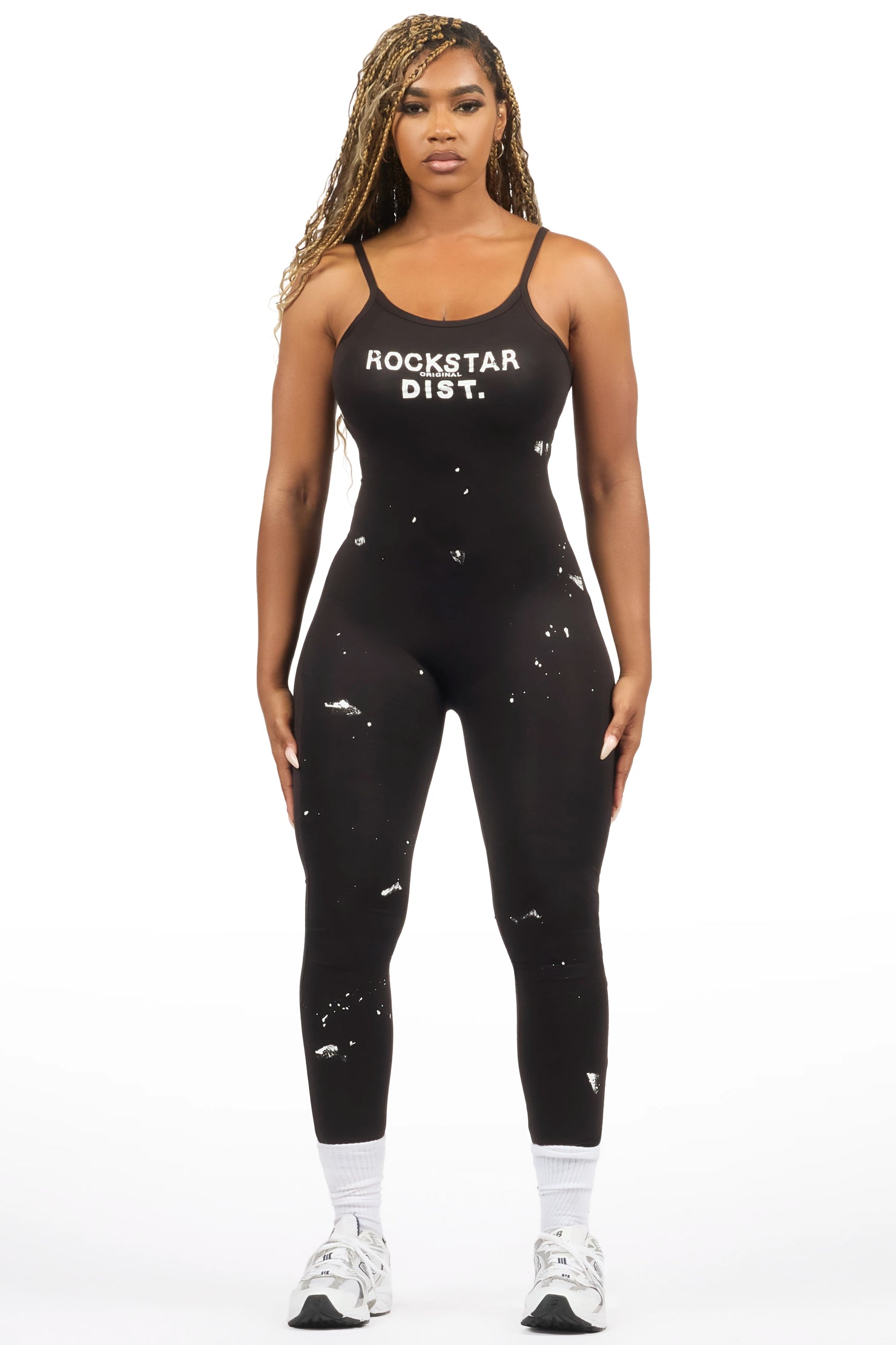 Leanna Black Painted Jumpsuit