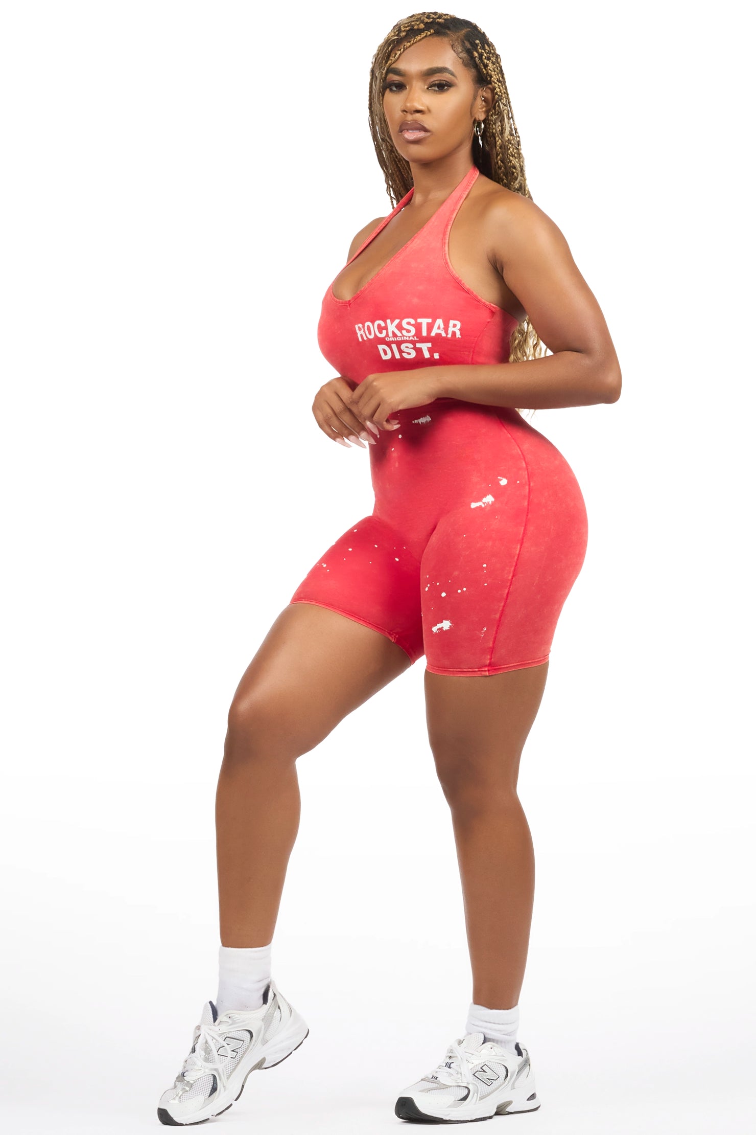 Kalis Red Painted Romper