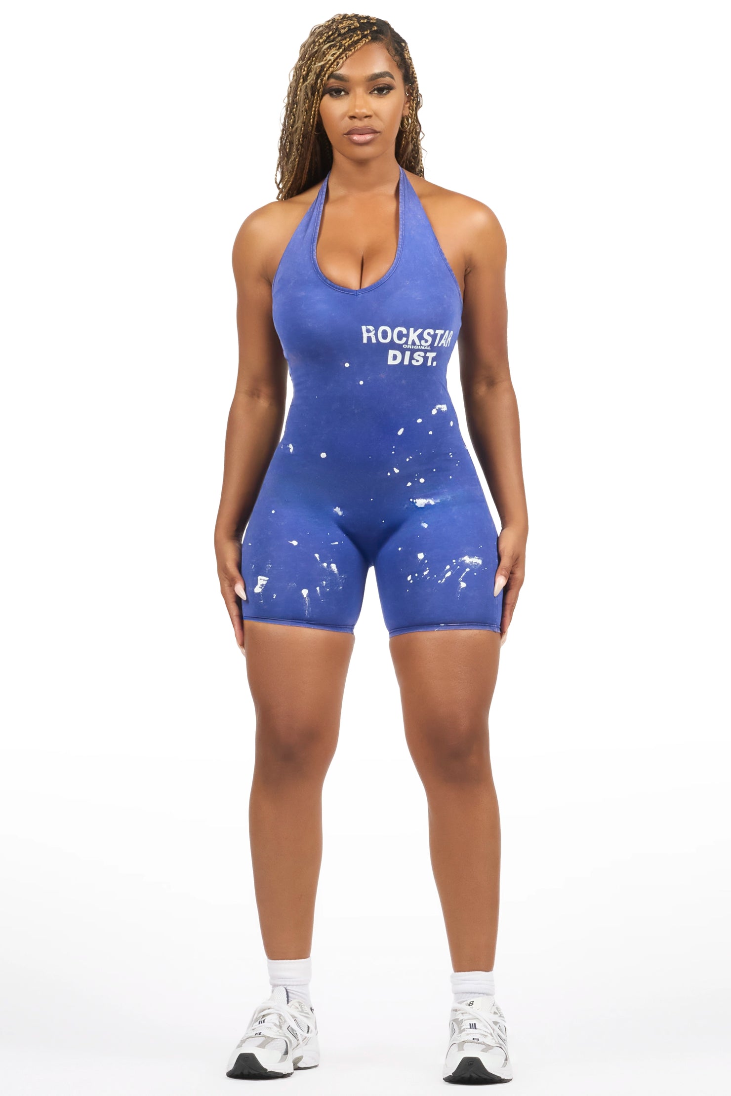 Kalis Royal Blue Painted Romper