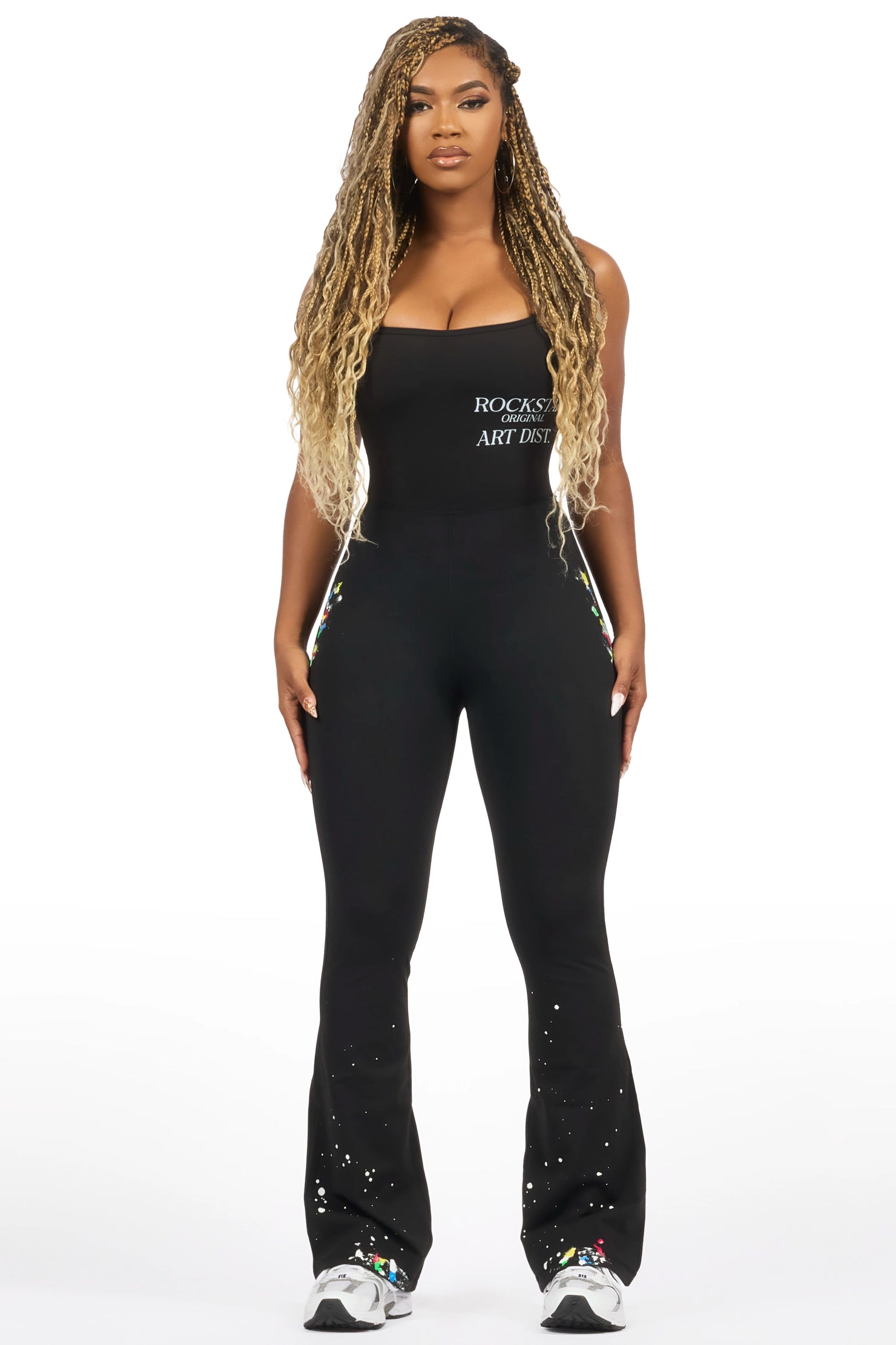 Shantisa Black Painted Jumpsuit