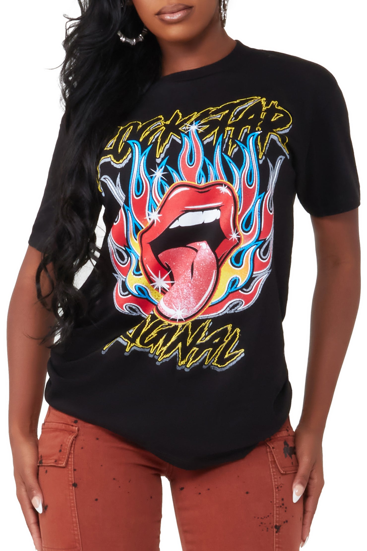 Just A Taste Black Oversized Tee