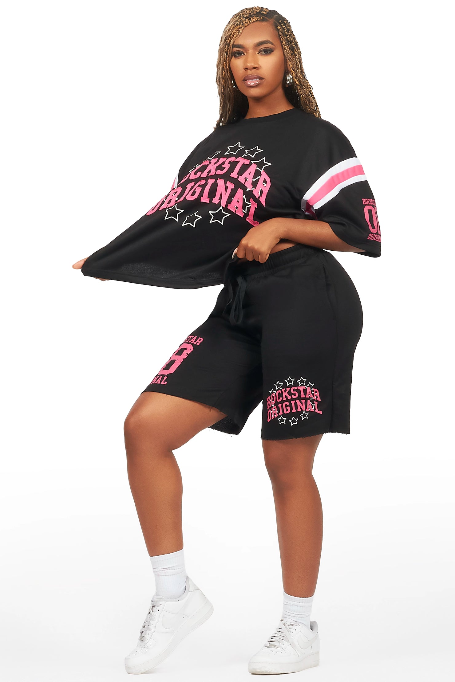 Ronnica Black T-Shirt Short Set