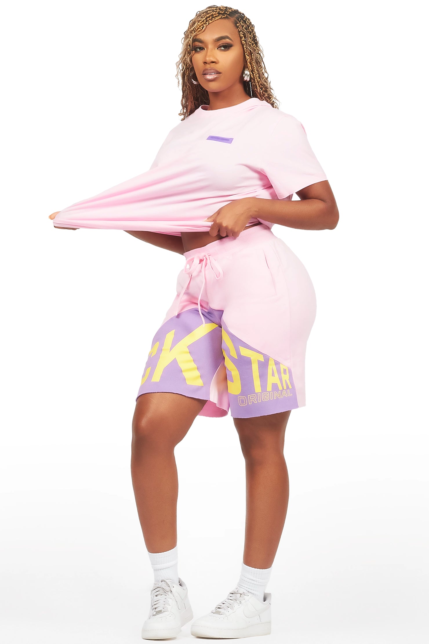 Diona Pink T-Shirt Short Set