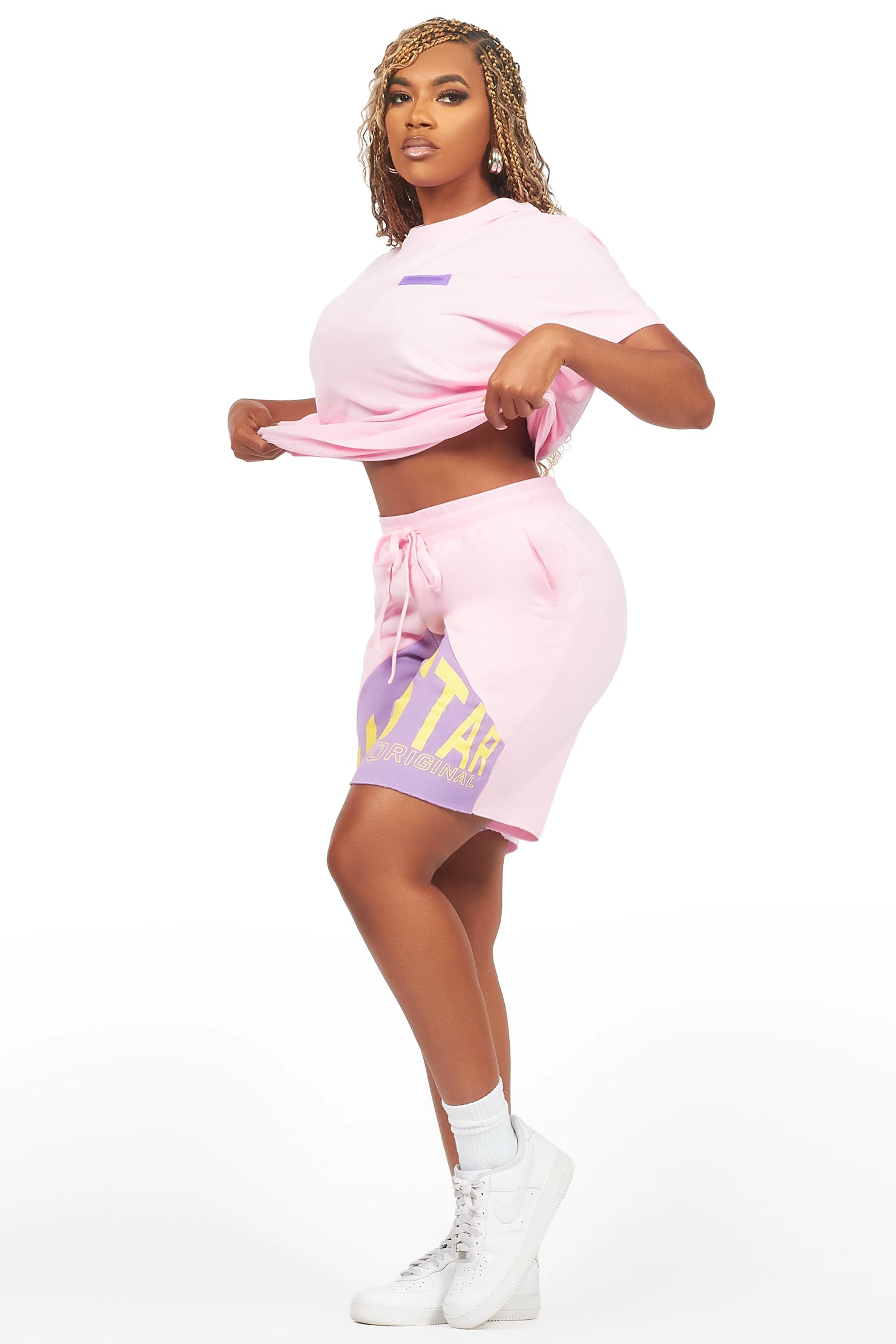 Diona Pink T-Shirt Short Set