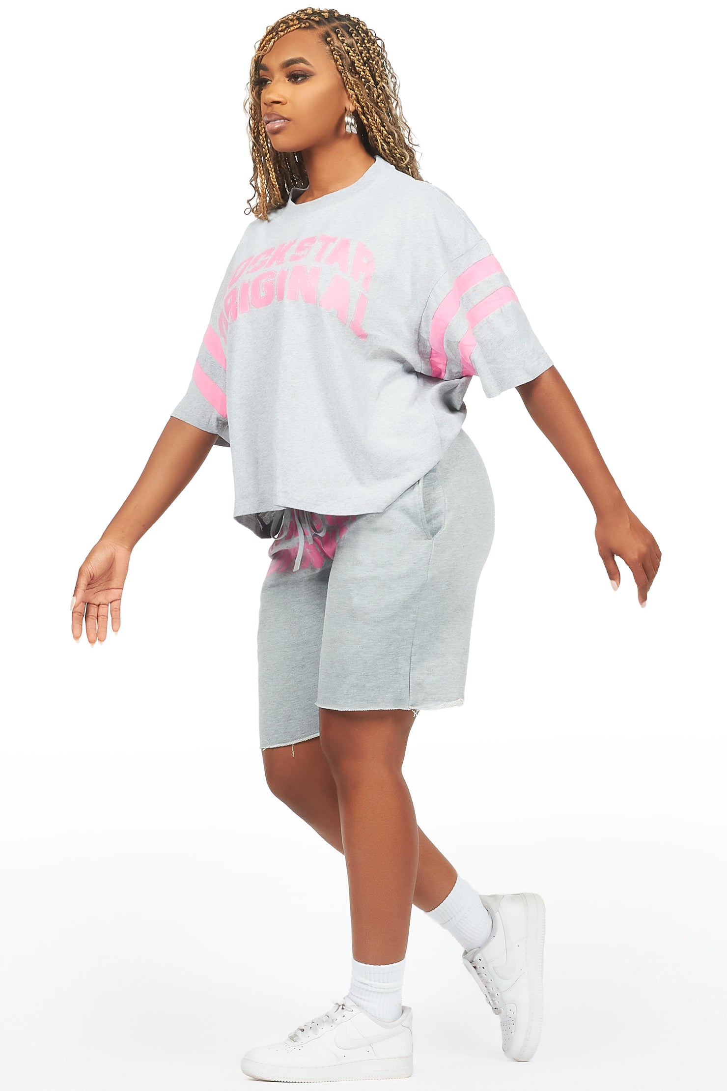 Chikata Heather Grey T-Shirt Short Set
