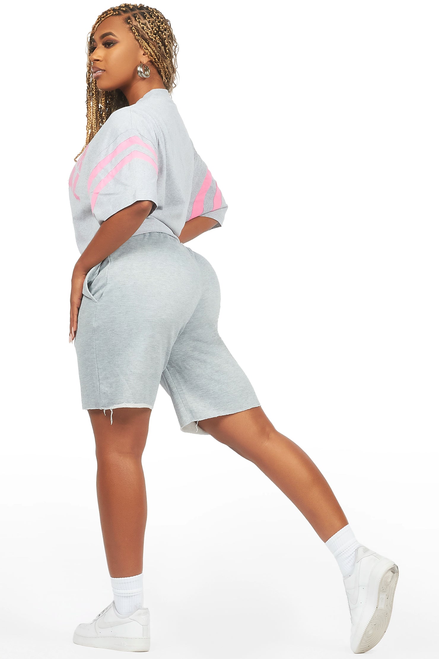 Chikata Heather Grey T-Shirt Short Set