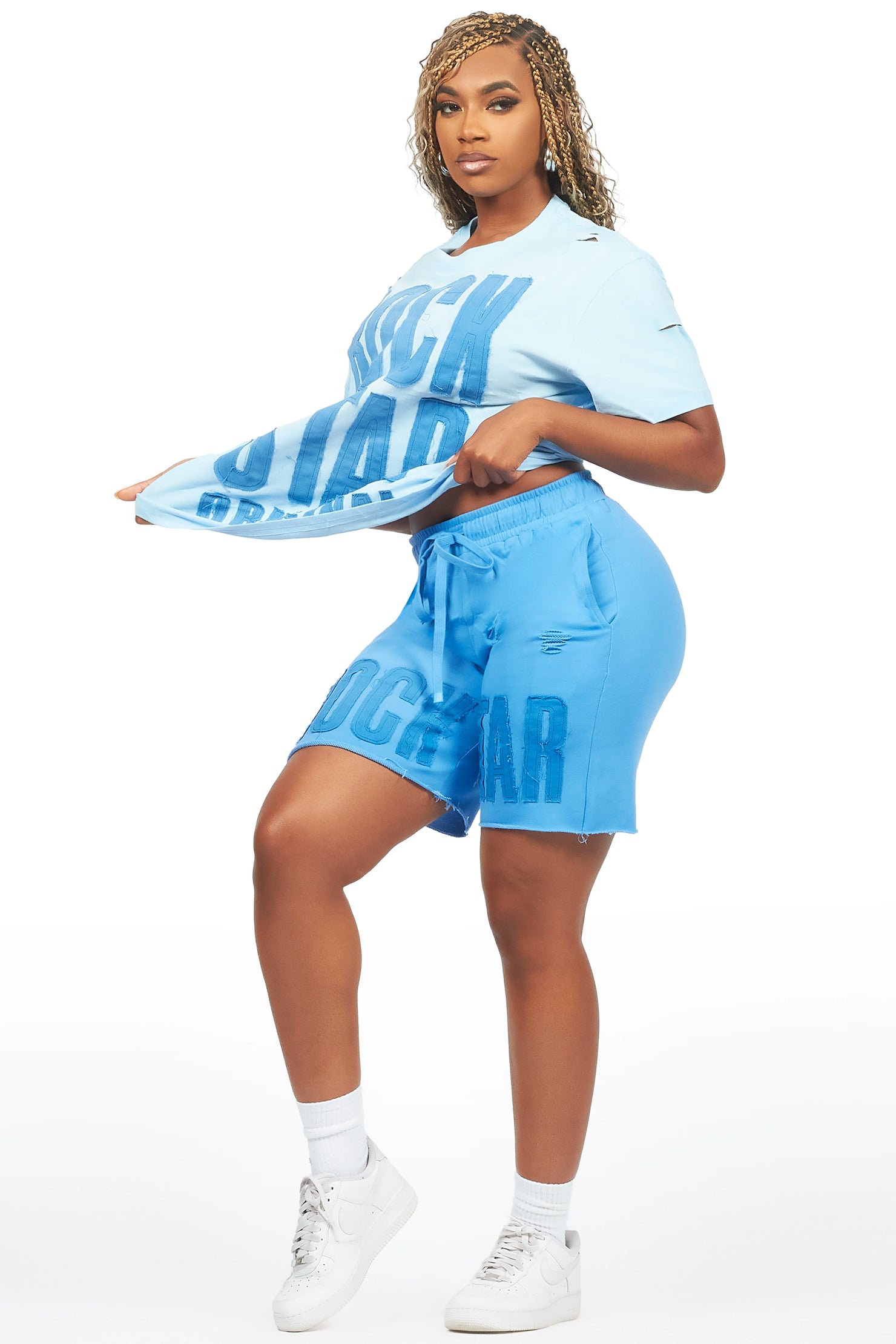 Shantrice Blue T-Shirt Short Set
