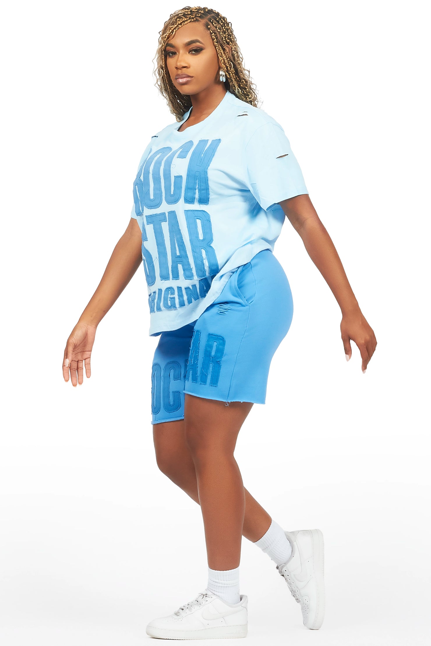 Shantrice Blue T-Shirt Short Set
