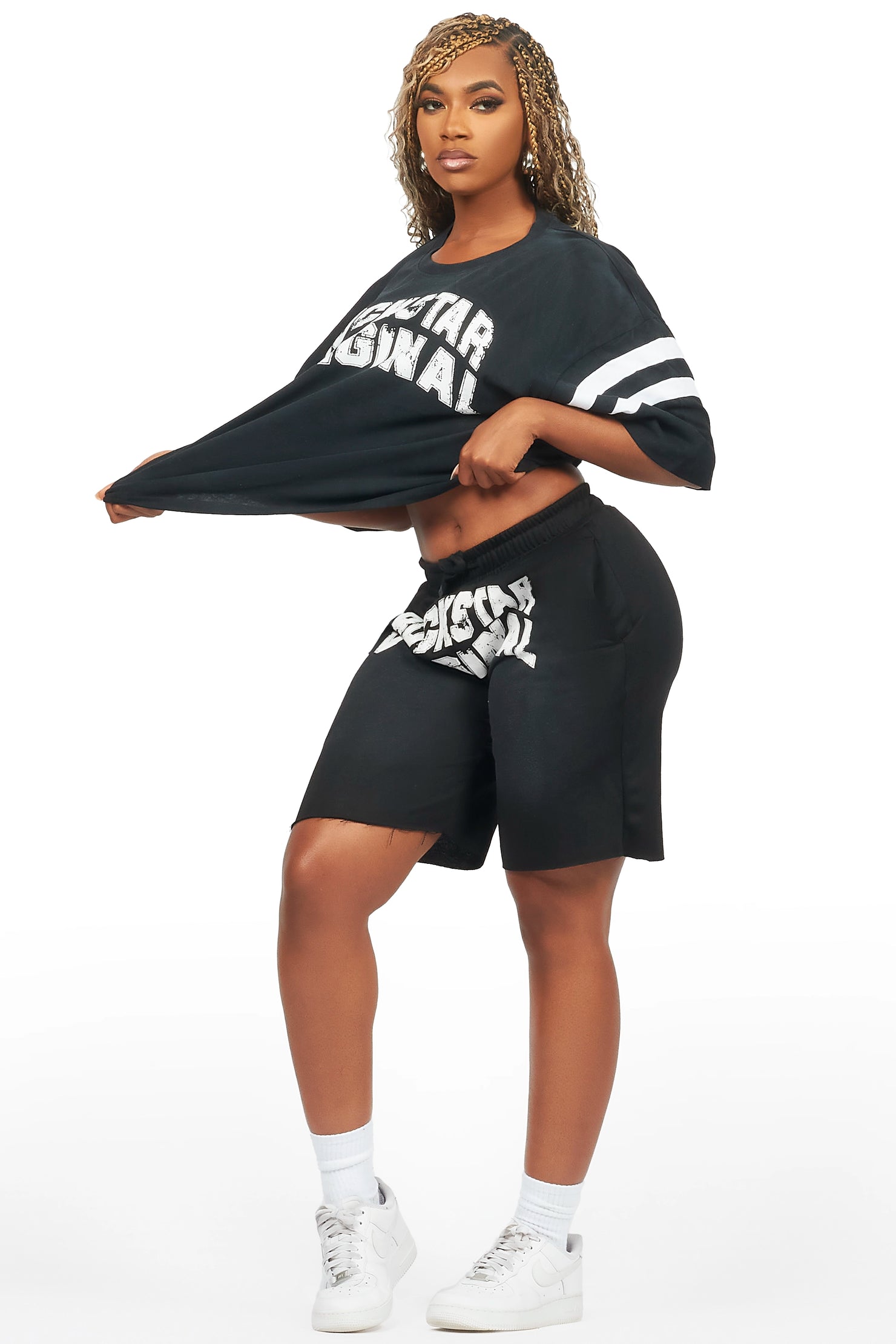 Chikata Black T-Shirt Short Set