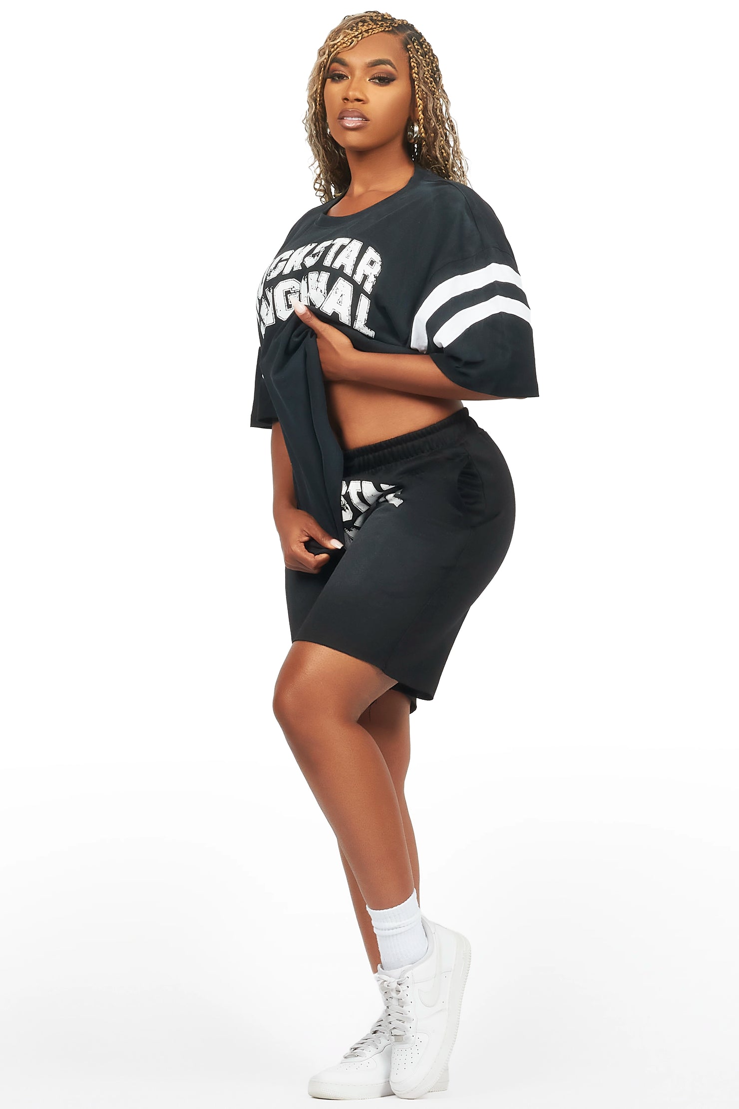 Chikata Black T-Shirt Short Set