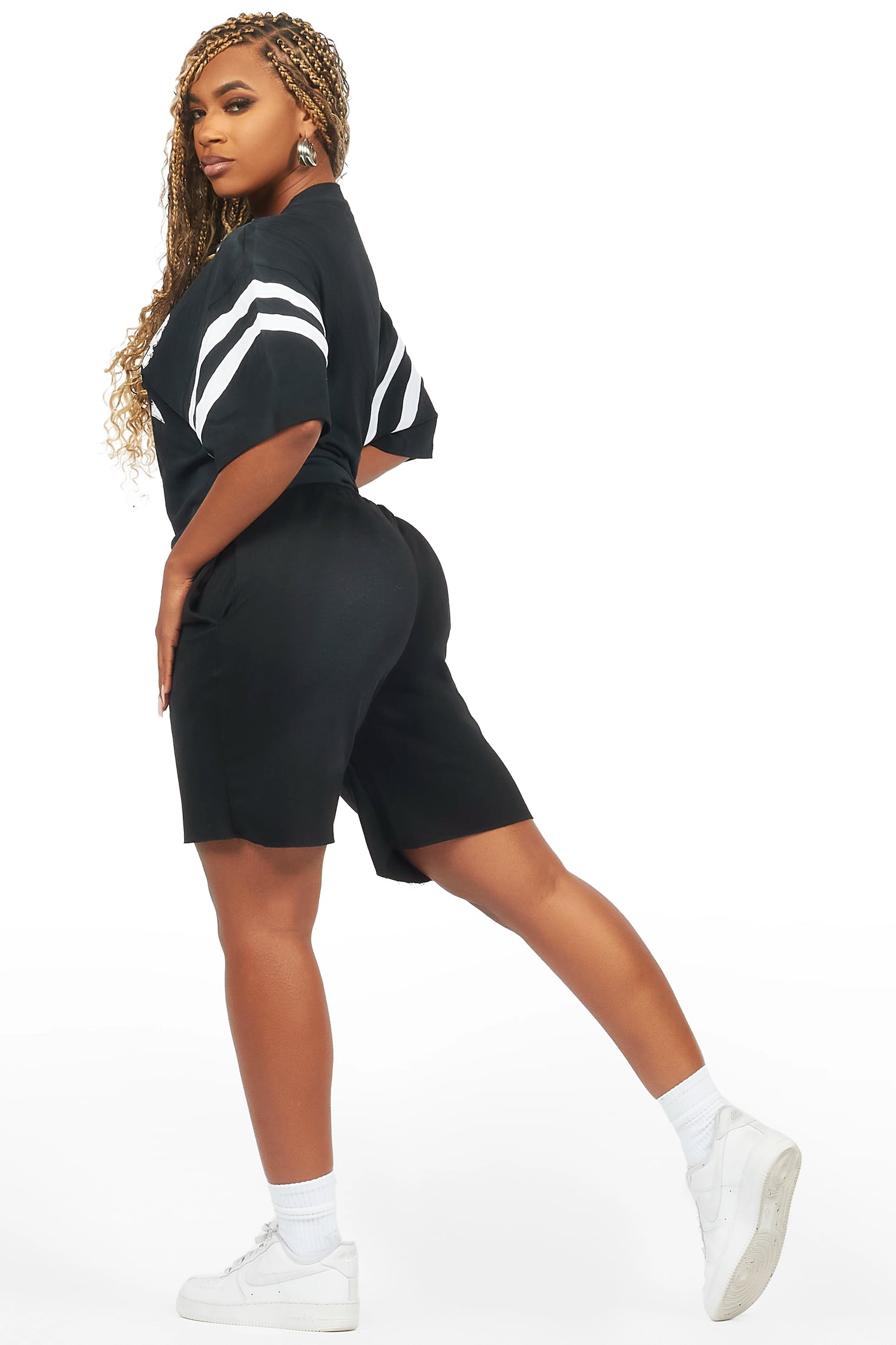 Chikata Black T-Shirt Short Set