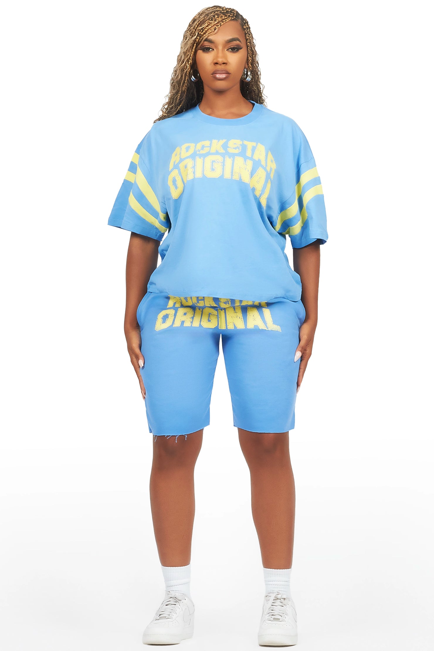 Chikata Blue T-Shirt Short Set