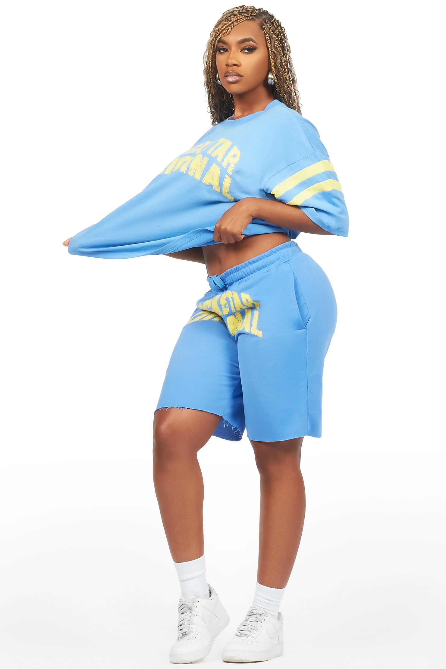 Chikata Blue T-Shirt Short Set