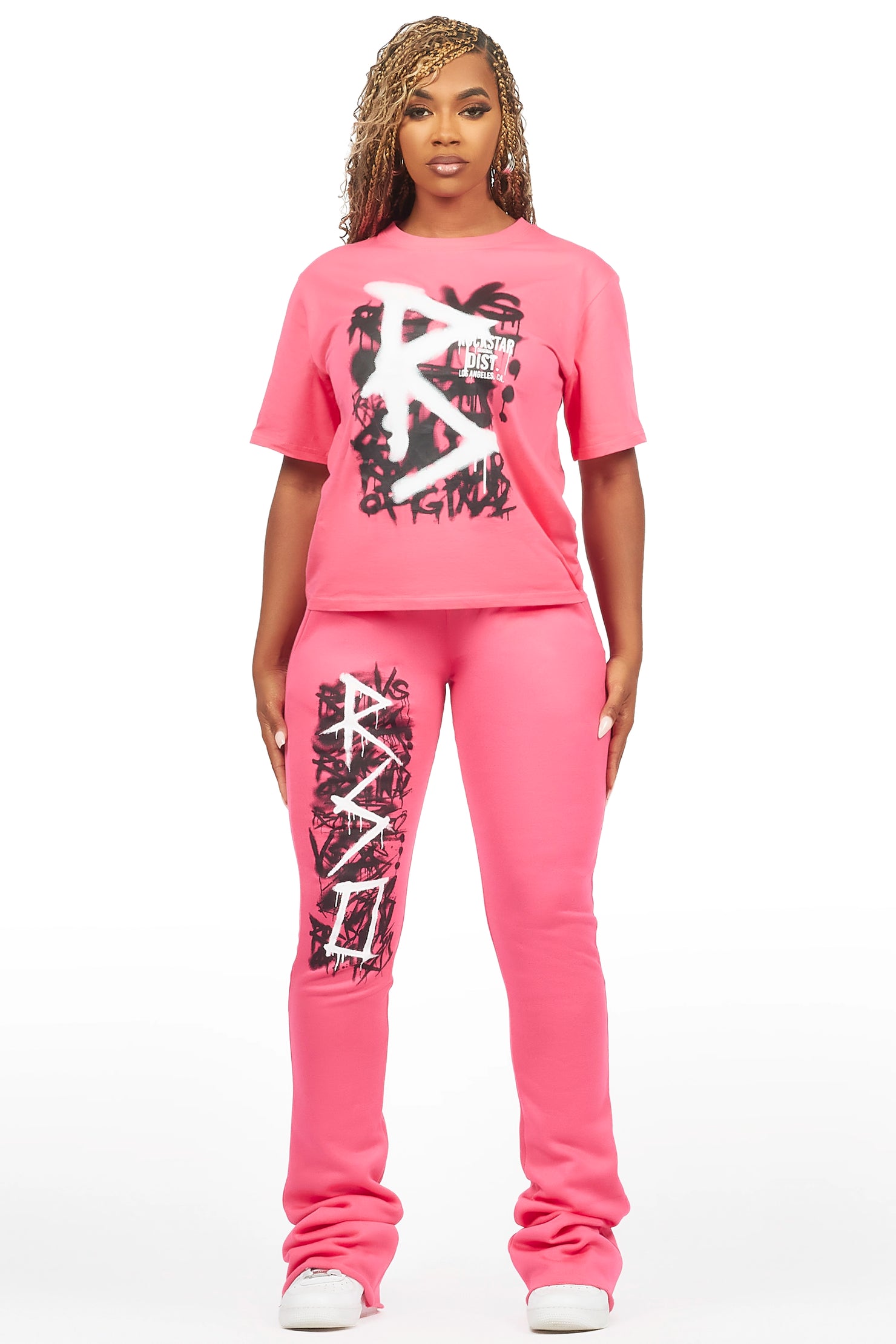 Nahomy Hot Pink T-Shirt Trackset