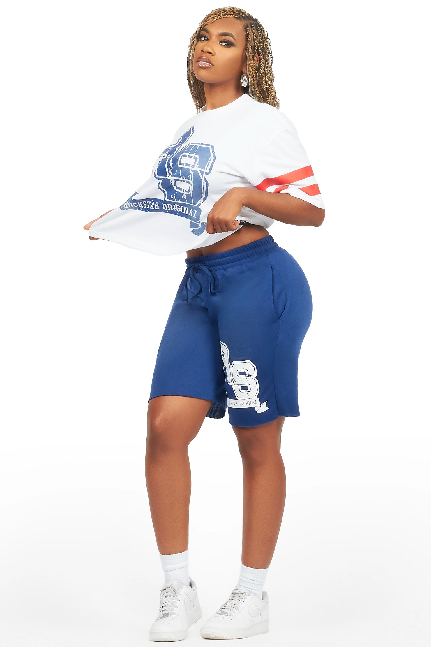 Tenita White/Blue T-Shirt Short Set