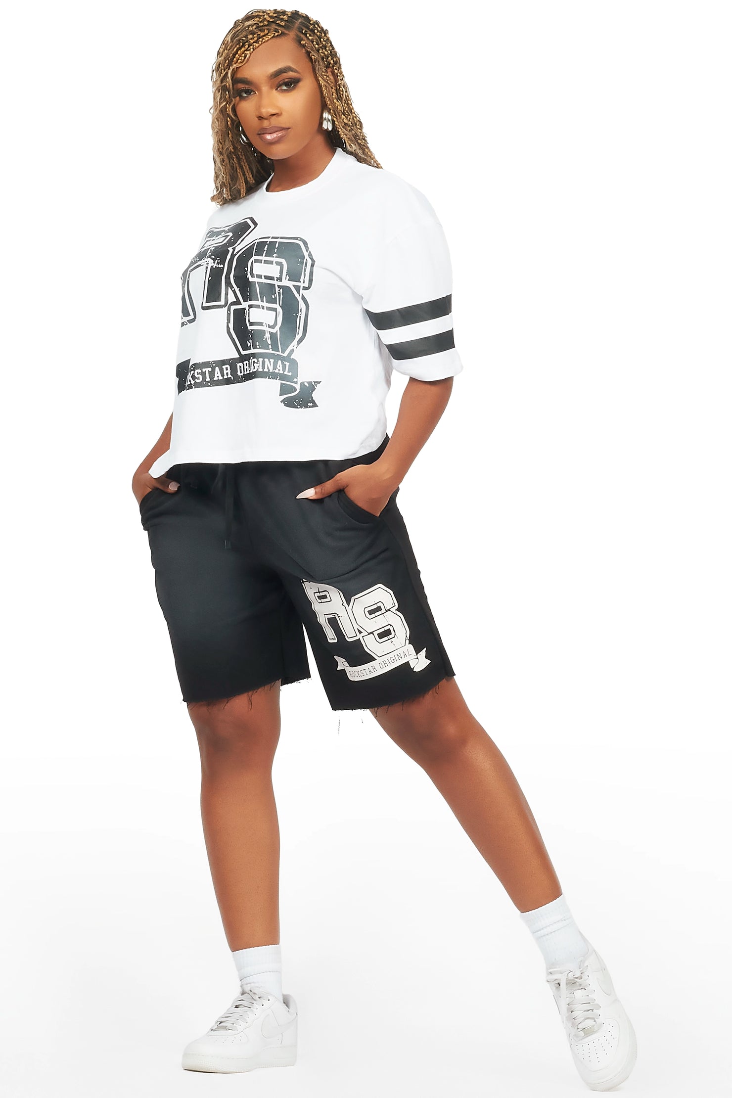 Tenita White/Black T-Shirt Short Set