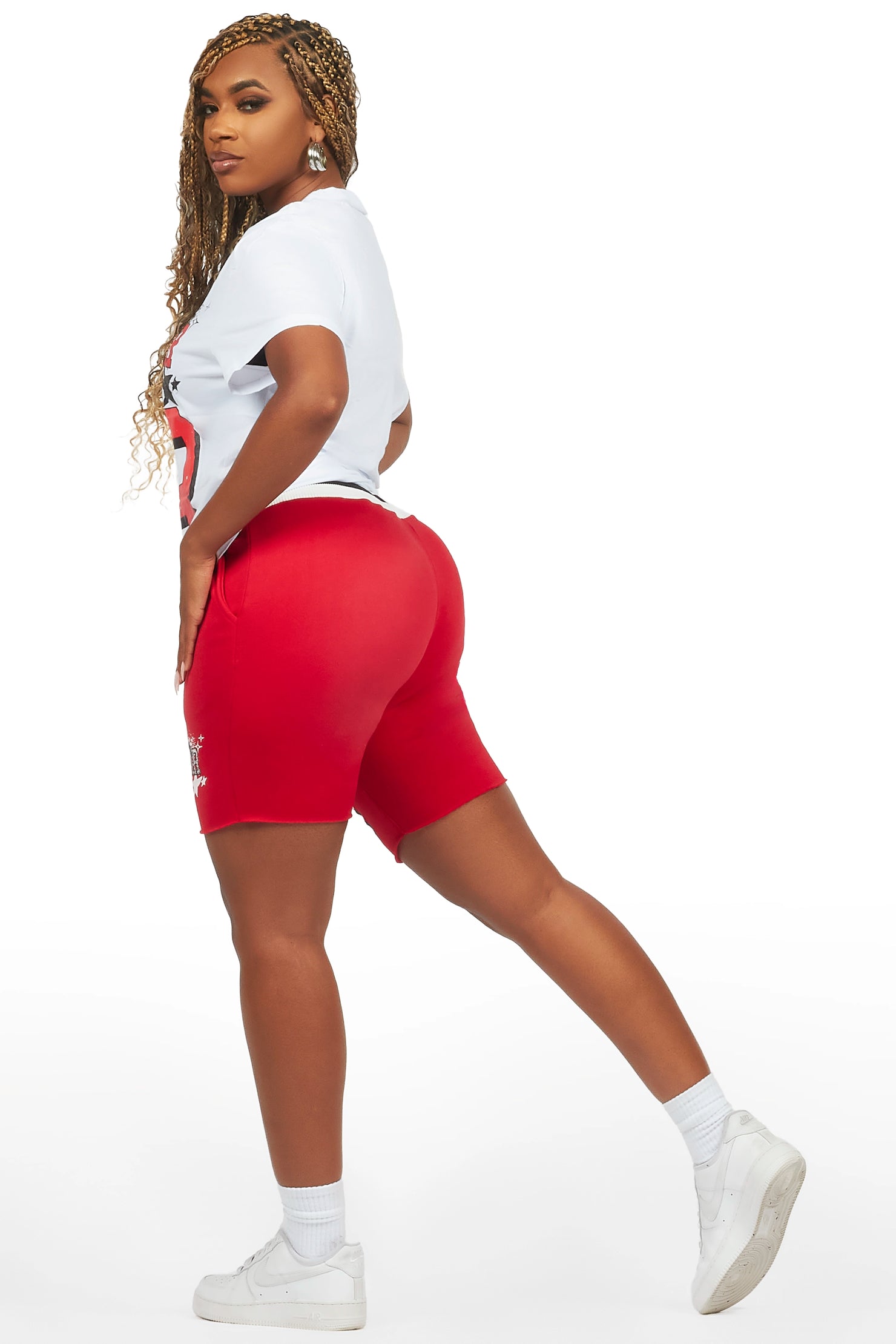 Carolina White/Red T-Shirt Short Set
