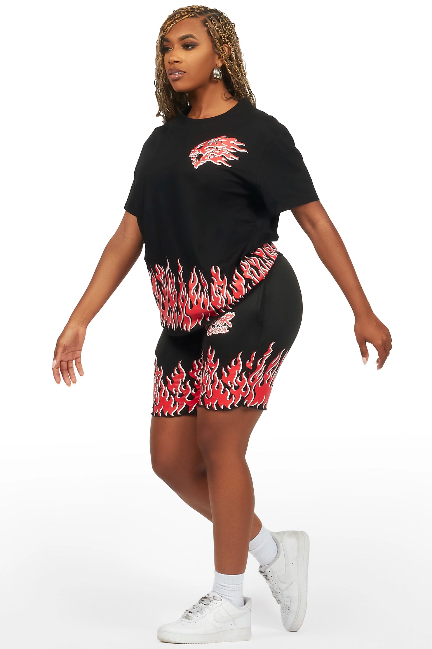 Arais Black/Red T-Shirt Short Set