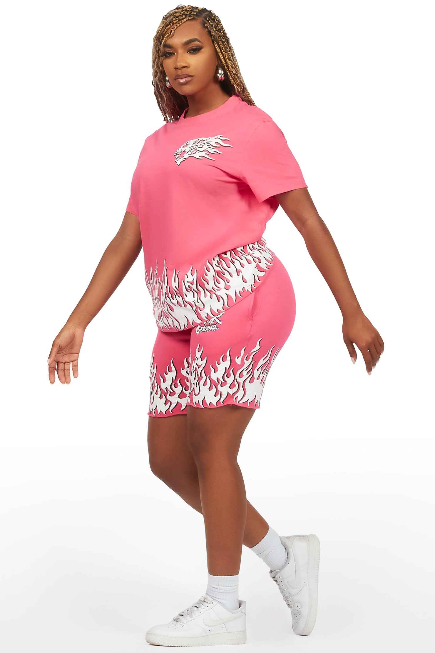 Arais Hot Pink T-Shirt Short Set