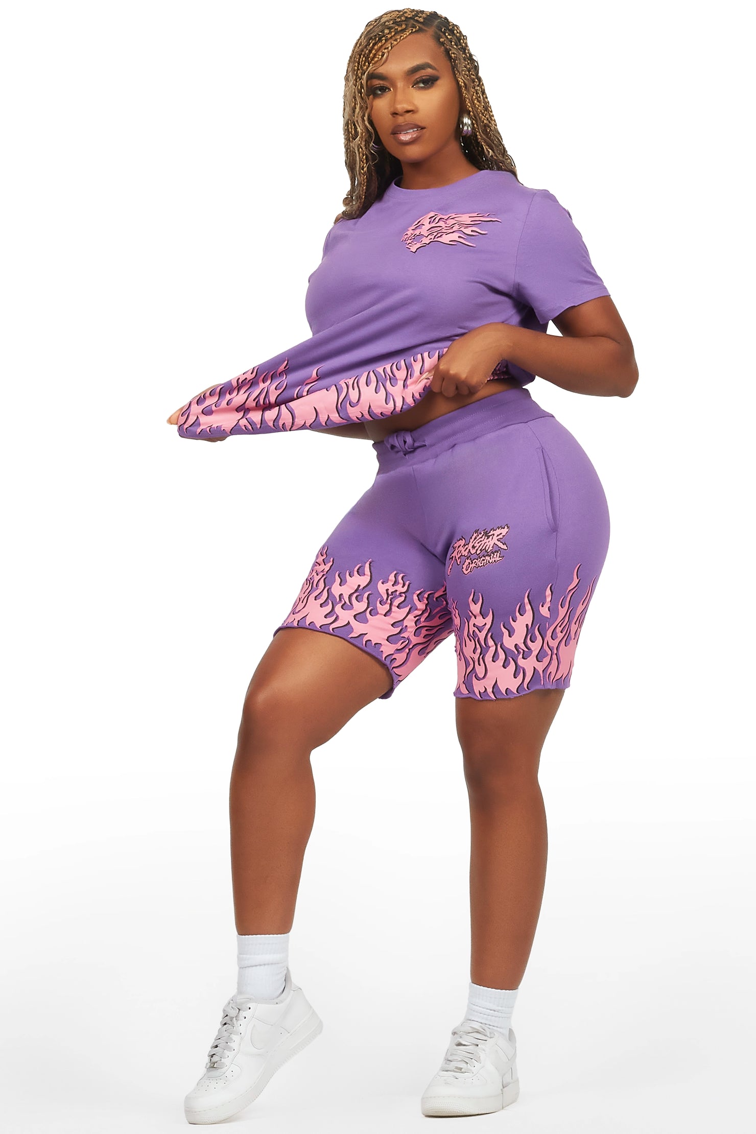 Arais Purple T-Shirt Short Set