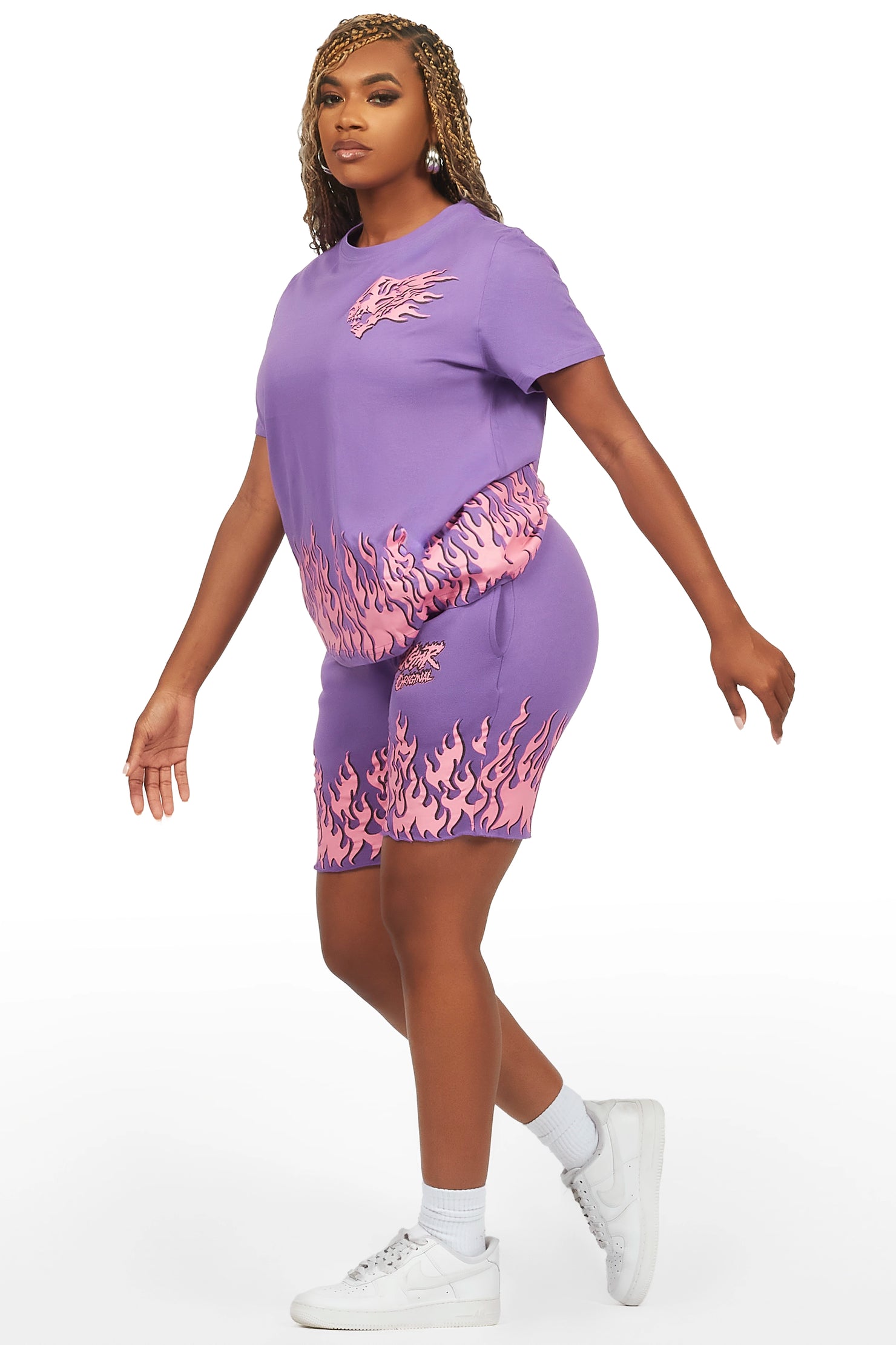 Arais Purple T-Shirt Short Set