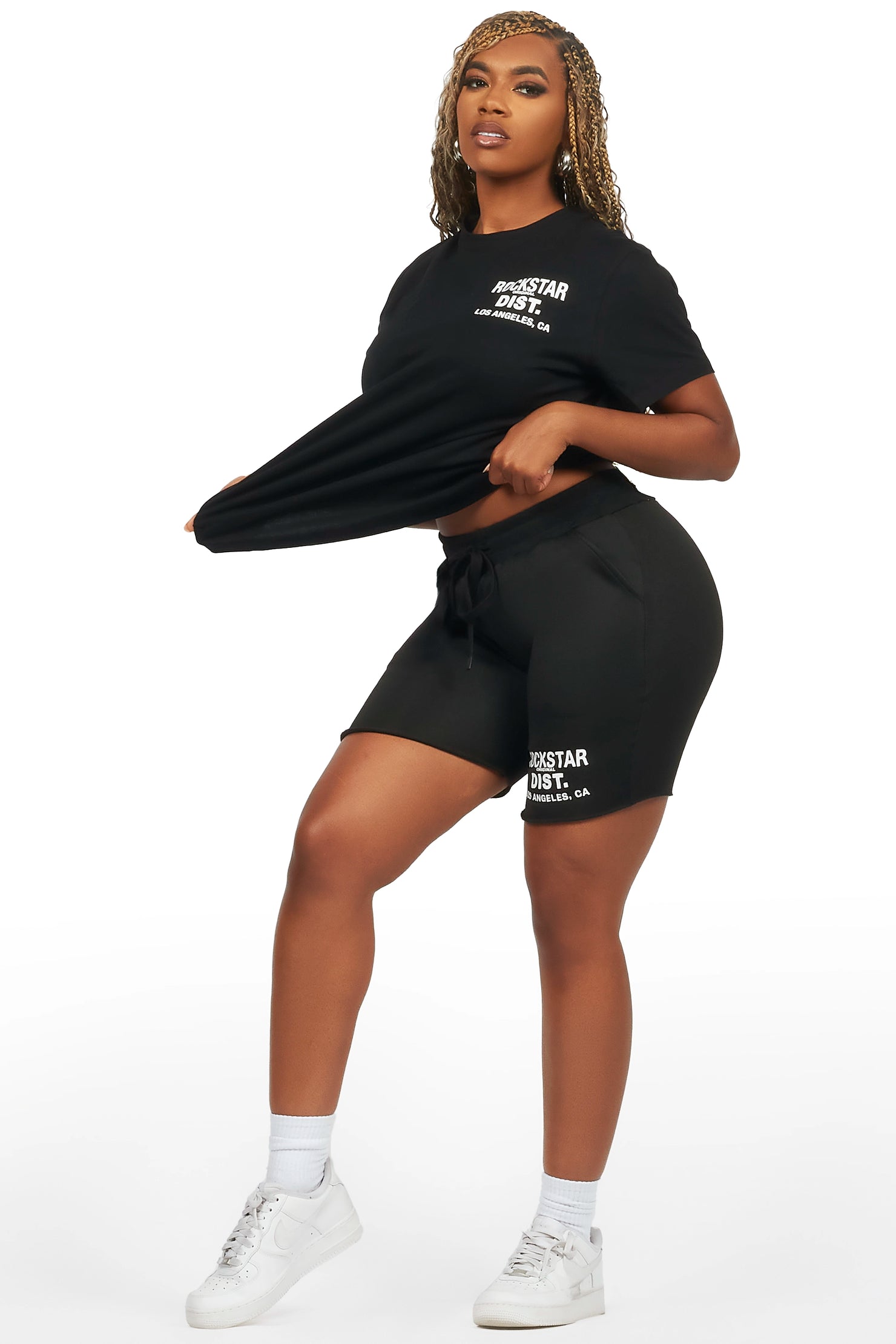 Dalasia Black T-Shirt Short Set